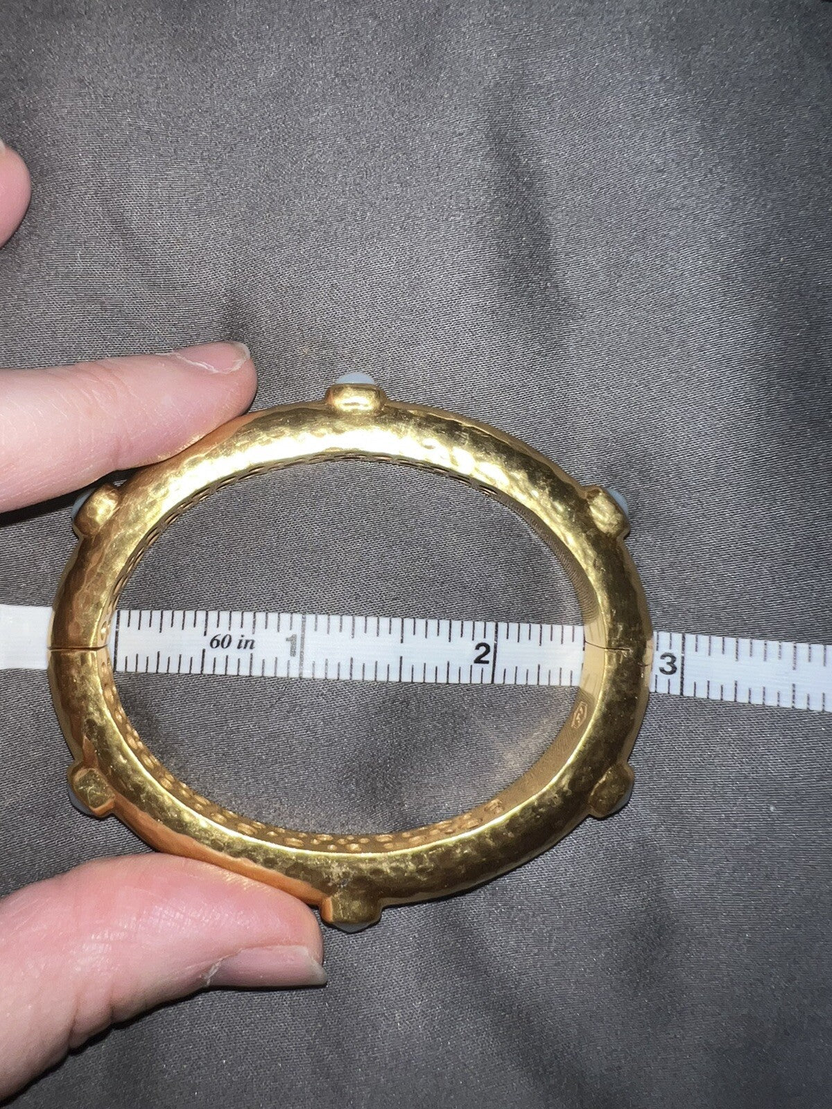 Julie Vos Hinged Bangle Bracelet White Moon Stone 24k Gold Plated Cuff Moonstone Julie Vos