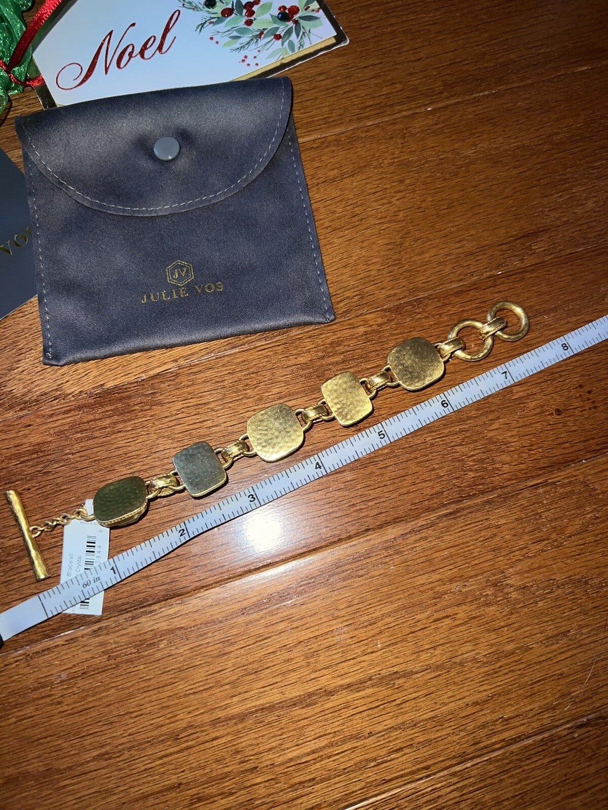 Julie Vos Beautiful Iridescent Clear Link Bracelet W/ Adjustable Toggle Julie Vos