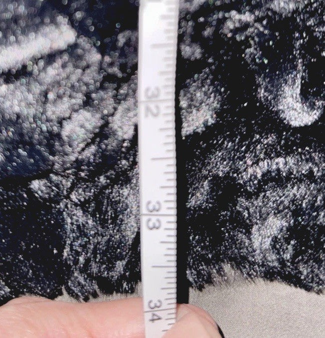 Johnny Was XL Black Rose Faux Fur Coat Jacket Wrap Silk Lining Pockets Johnny Was