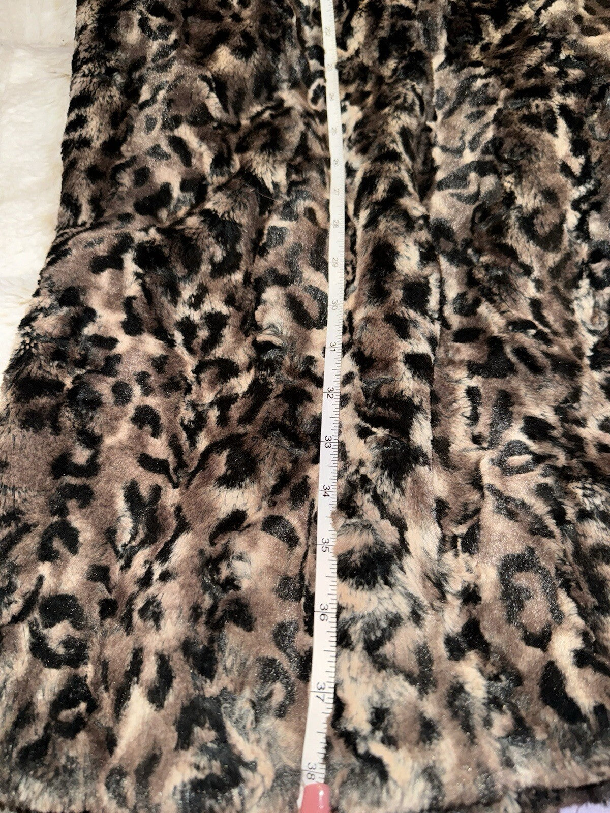Johnny Was XL 1X Faux Fur & Silk Lined Leopard Animal Print Coat Jacket Wrap Johnny Was