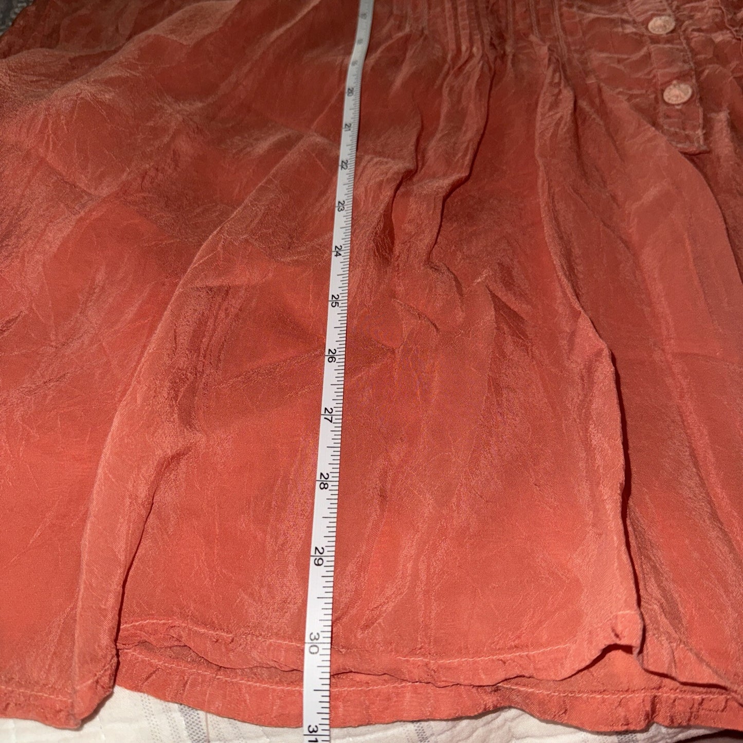 Johnny Was 3X Plus Peasant Blouse Tangerine Pintuck Pleat Tunic Top Cool Shirt Johnny Was