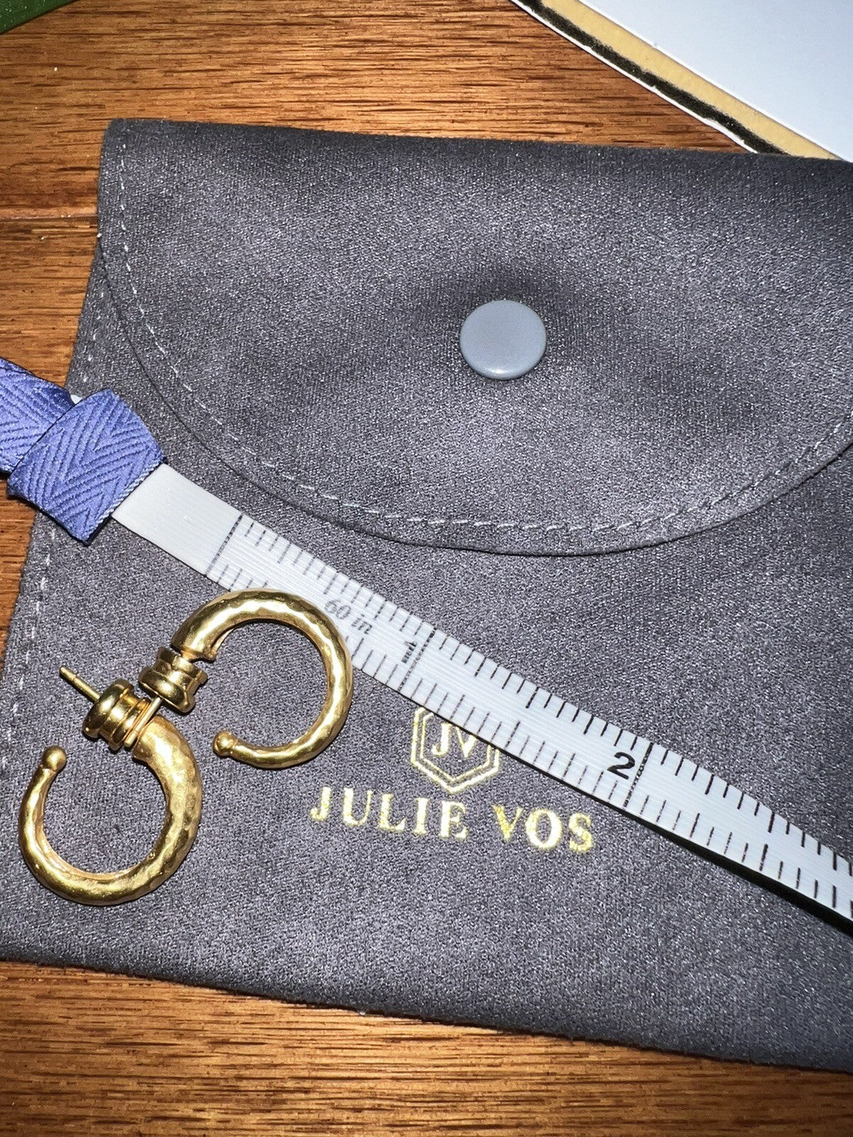 Julie Vos Textured Hoop Earrings 24k Gold Plated Classic RETIRED Julie Vos