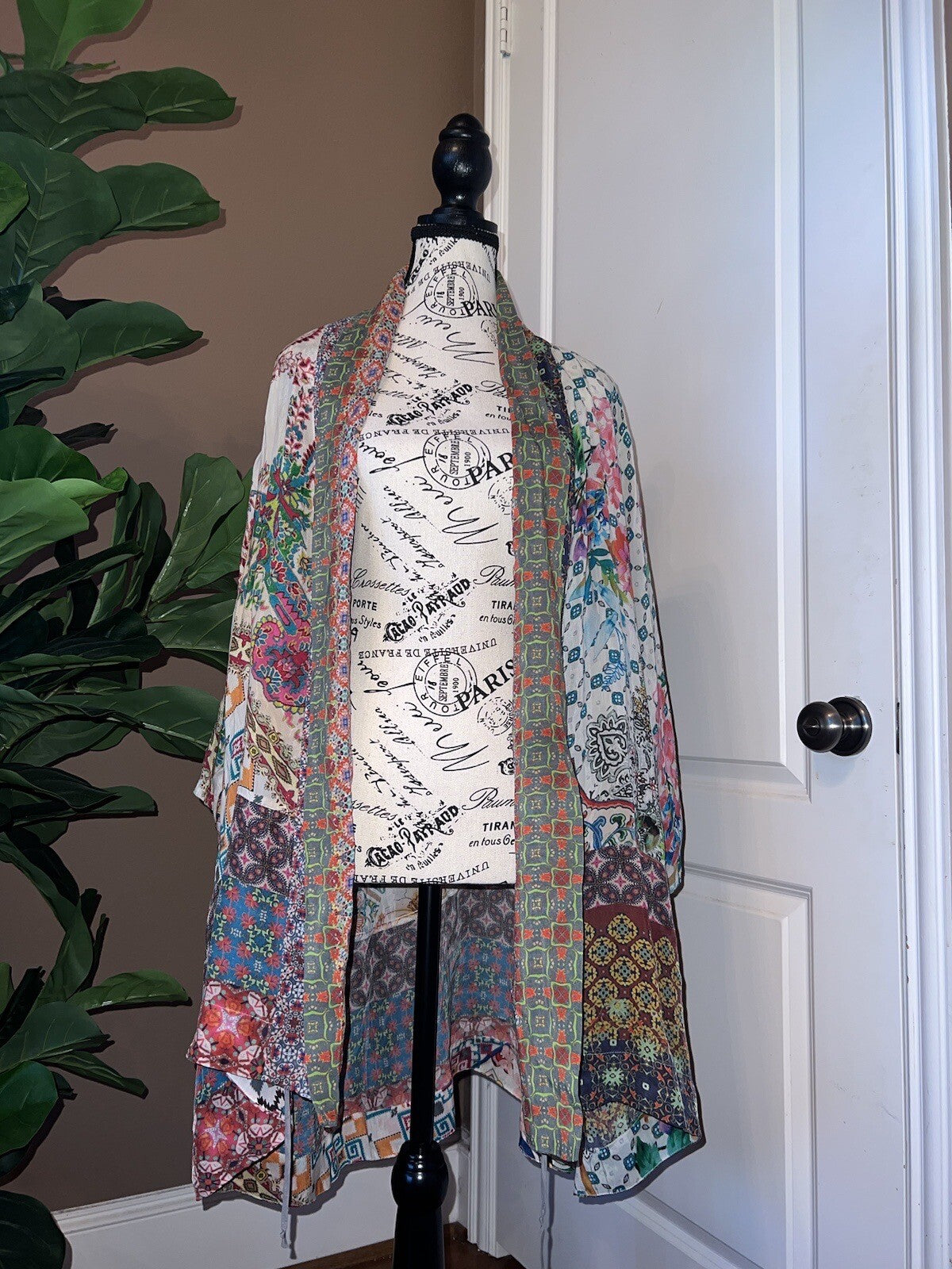 Johnny Was L Large Silky Kimono Top Gorgeous Great Condition Johnny Was