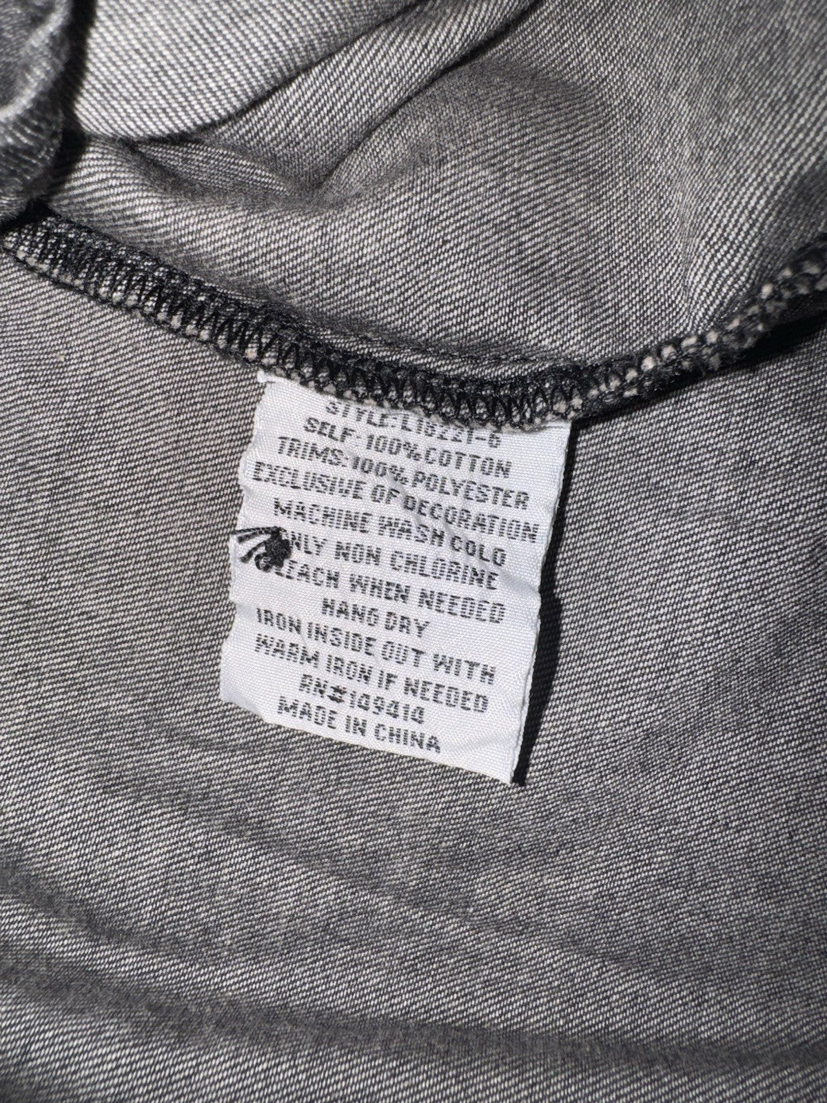 Johnny Was L Black Denim Button Up Shirt Jacket Coat Embroidered Light Wash Johnny Was