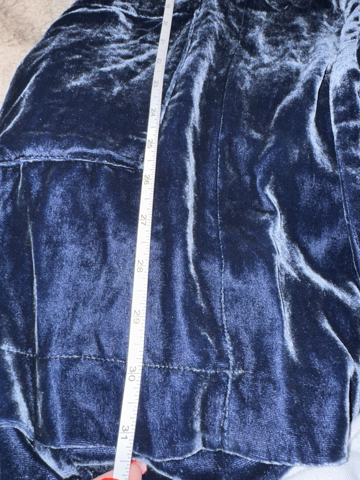 Johnny Was XL Midnight Blue Velvet Long Sleeve Tunic Top Eyelet Lace Cutout RARE Johnny Was