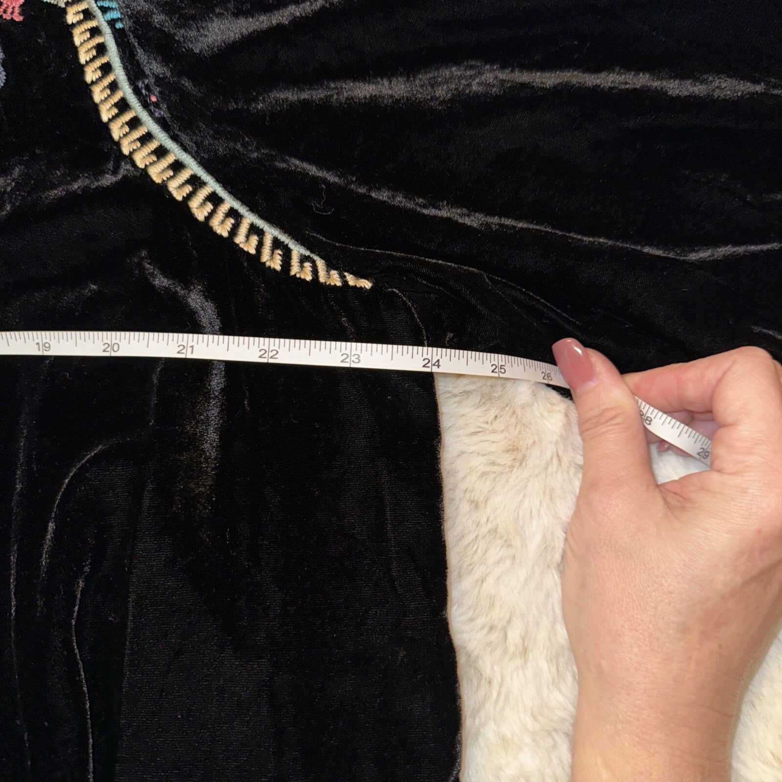 Johnny Was Black Velvet XL Kimono Wrap Duster Jacket Coat Cardigan Aztec Johnny Was