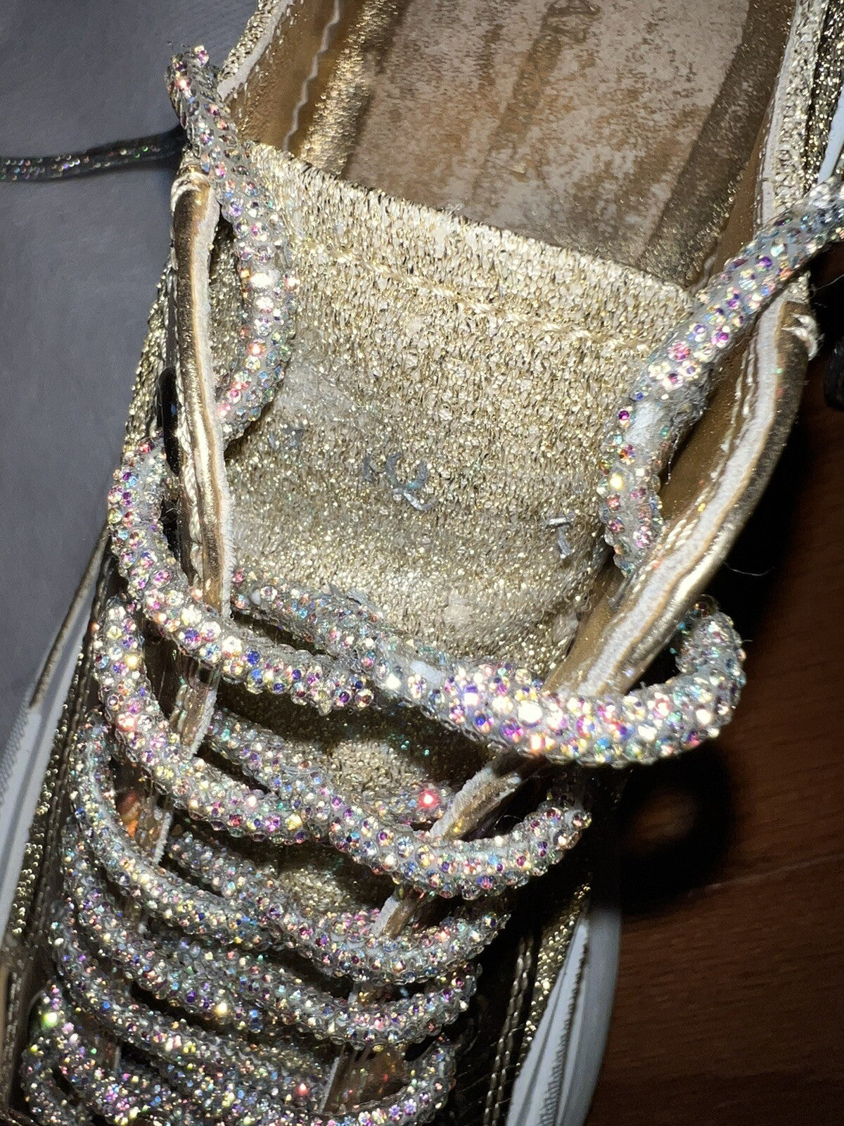 Alexander McQueen Tread Slick Gold Glitter Sneakers Retail $1180 Sz 42 US 10 Alexander McQueen