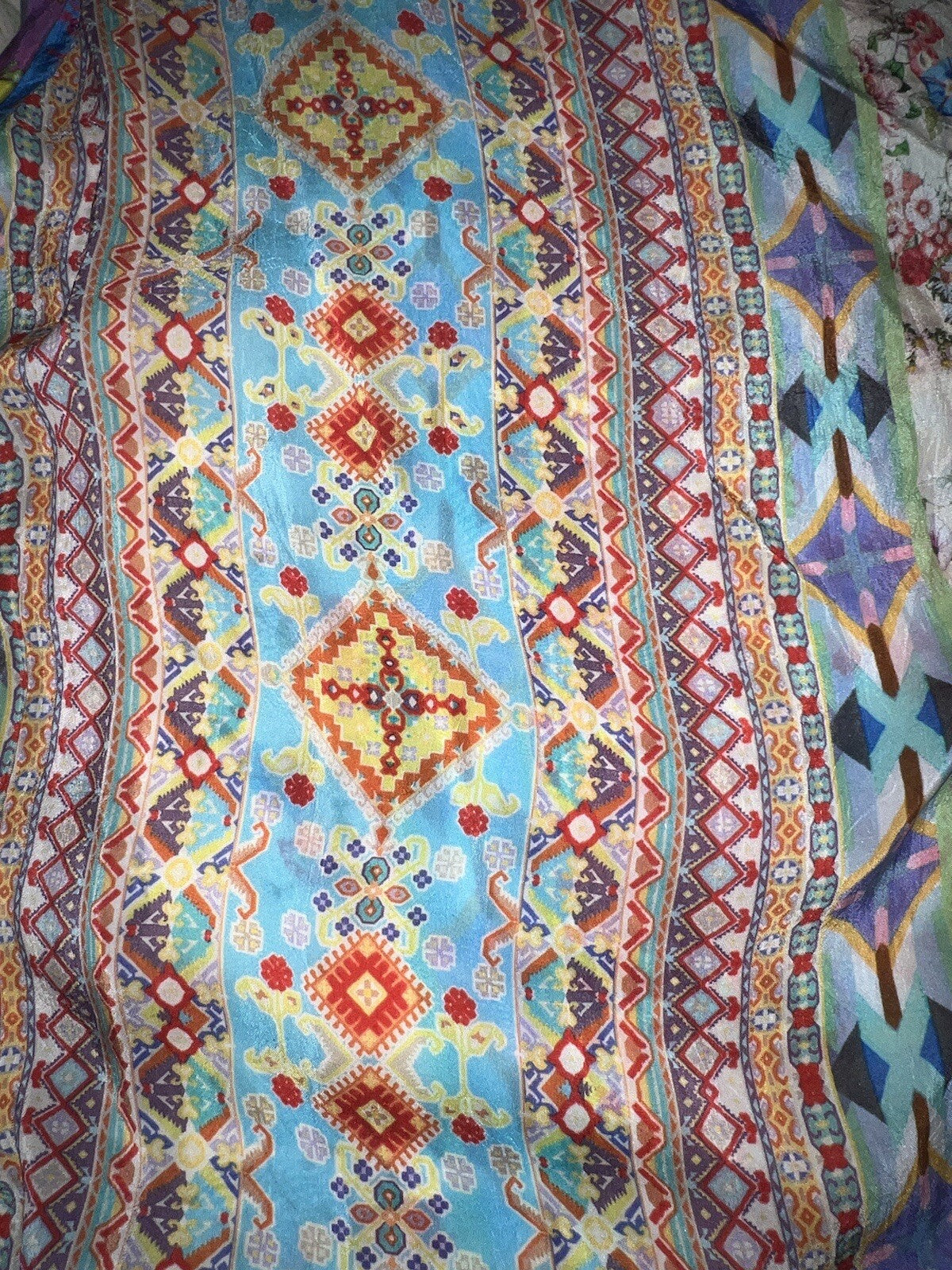 Johnny Was 2X Silky Kimono Jacket Floral W/ Belt Lavender Pink Lightweight Cool Johnny Was