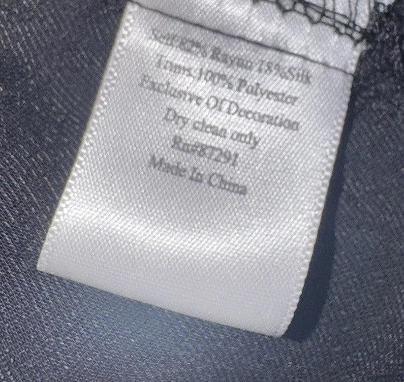 Johnny Was XL Black Velvet Kimono Wrap Cardigan Tonal Cross Embroidery Back Johnny Was