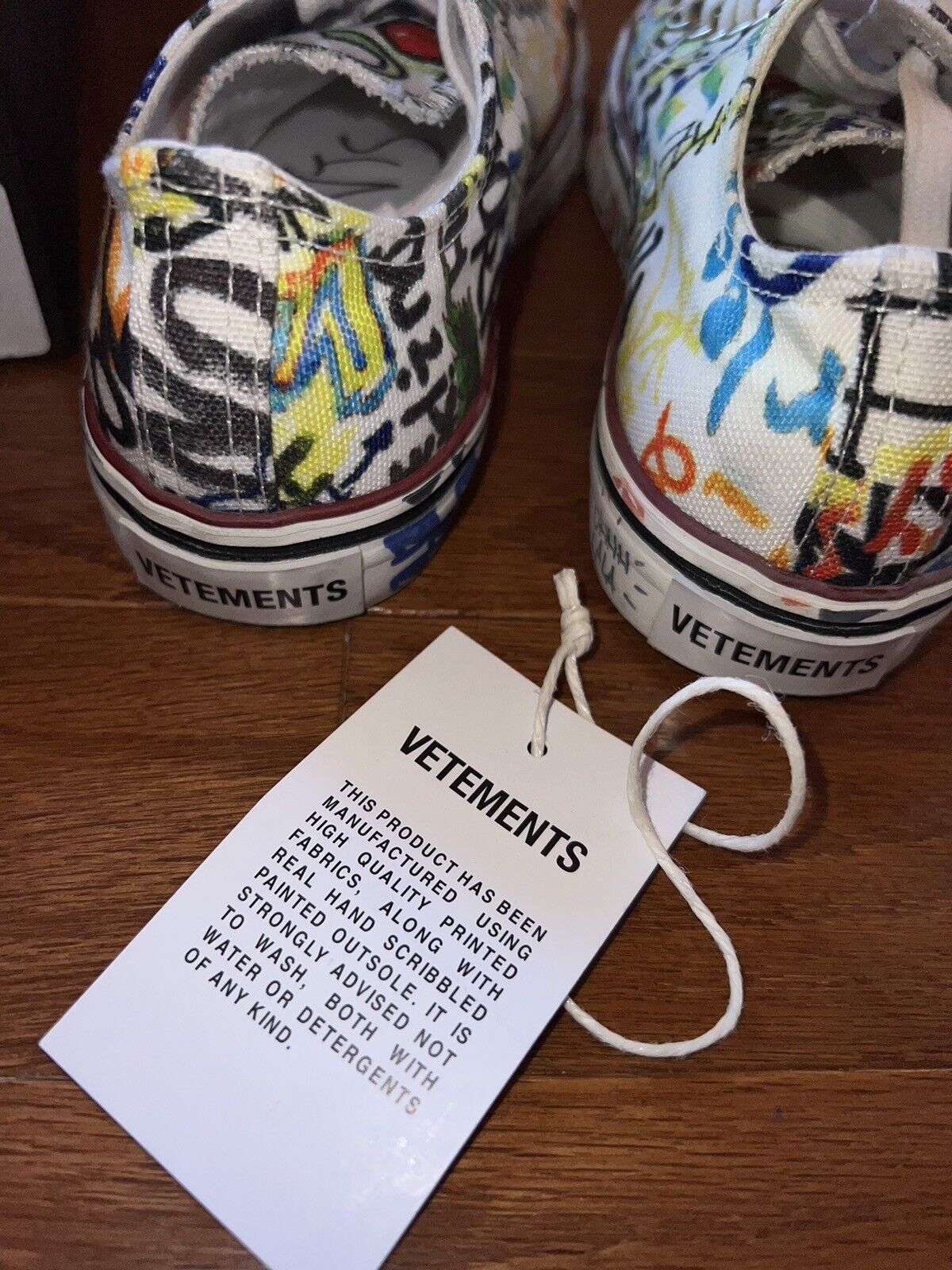 Vetements White Graffiti Low Top Sneakers Sz 35 W/ Box $780 Retail US Shipping