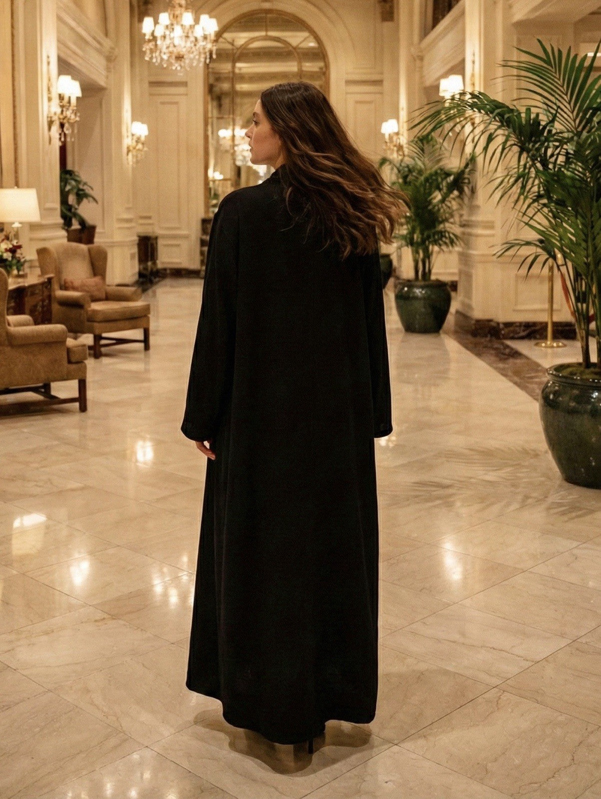 Johnny Was M Black Wool Blend Dressy Coat Silk Lining Jacket Satin Accents Johnny Was