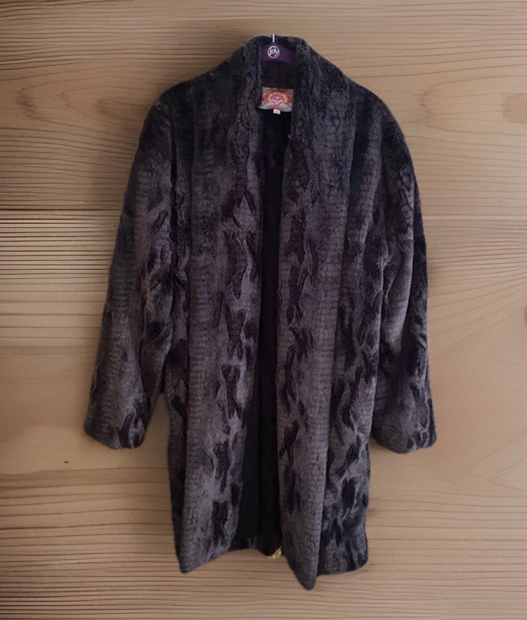 Johnny Was M Brown Faux Fur Coat Jacket Wrap Medium Length  EVERWHERE Johnny Was