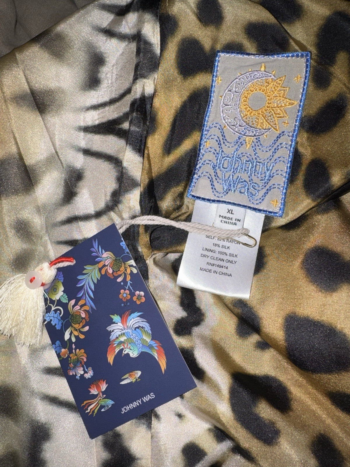 Johnny Was XL Red Burnout Velvet Kimono REVERSIBLE Jacket $550 Retail Johnny Was