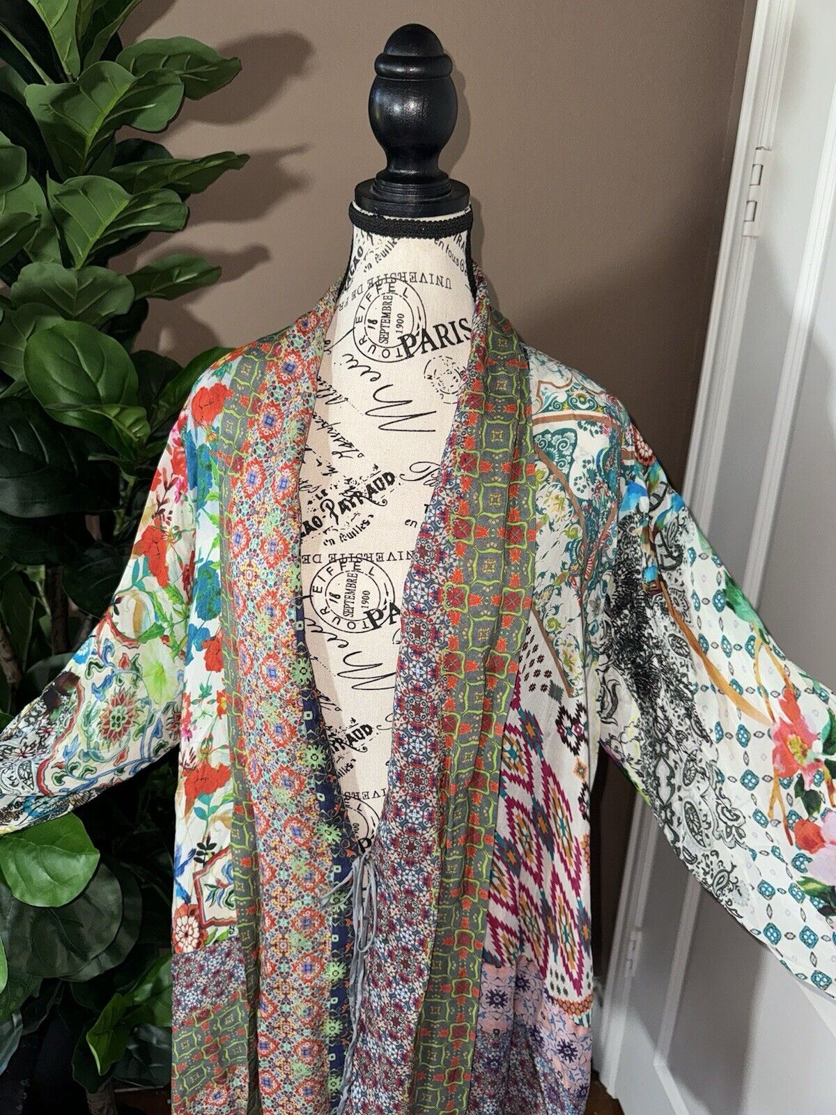 Johnny Was L Large Kimono Top Gorgeous Wrap Cardigan Jacket Lightweight