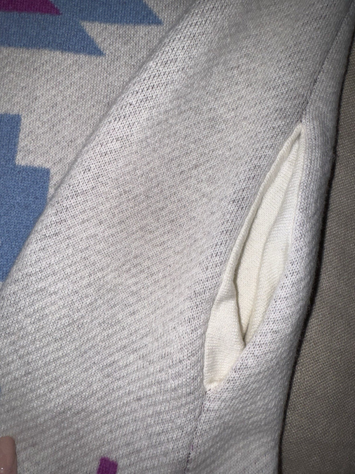 Johnny Was L White Purple & Blue Cashmere & Wool Cardigan Sweater Wrap $478 Johnny Was