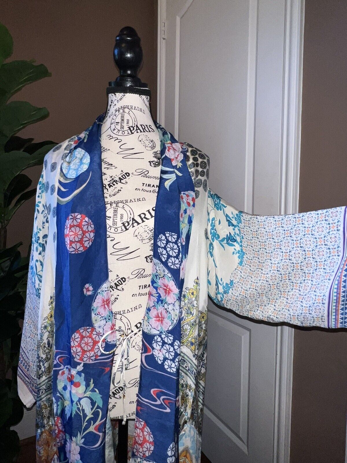 Johnny Was 100% Silk Kimono Sz M Medium Gorgeous Wrap Jacket