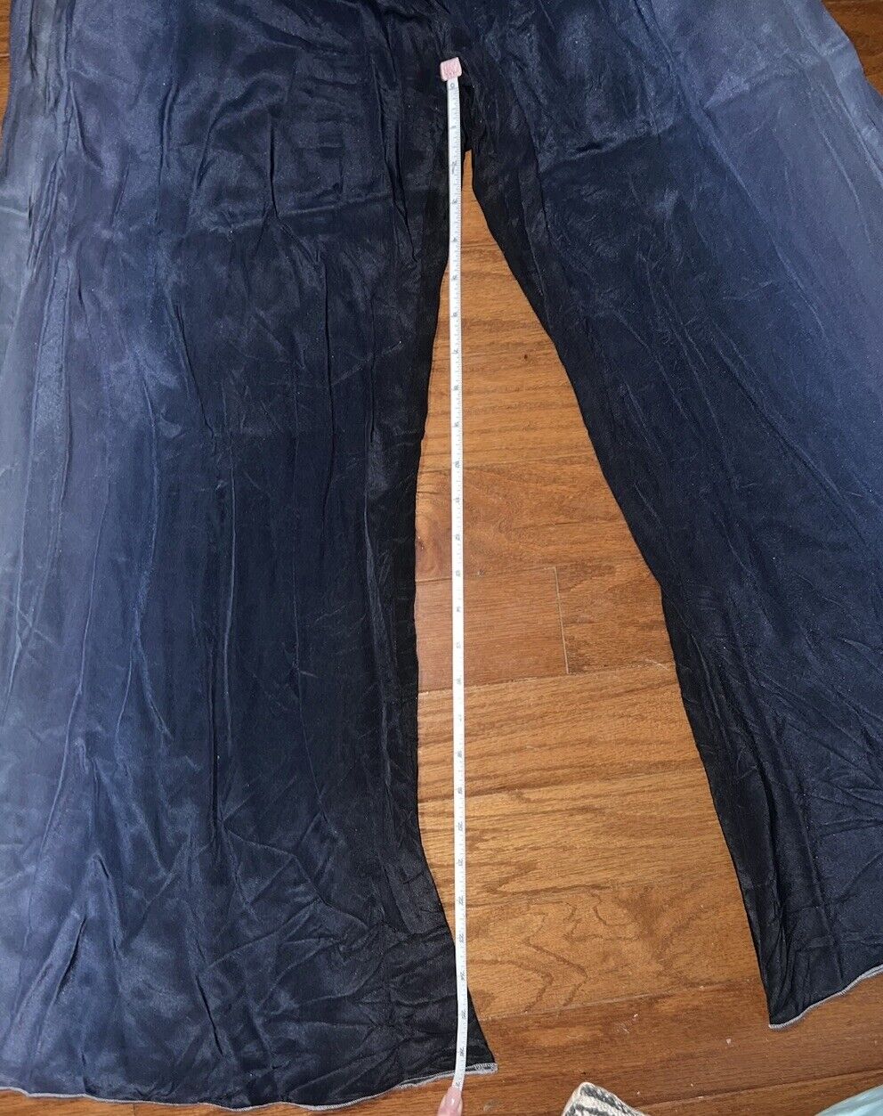 Johnny Was 100% Silk WIDE LEG Blue & Grey Ombré Pants Sz M Perfect W/ Kimono