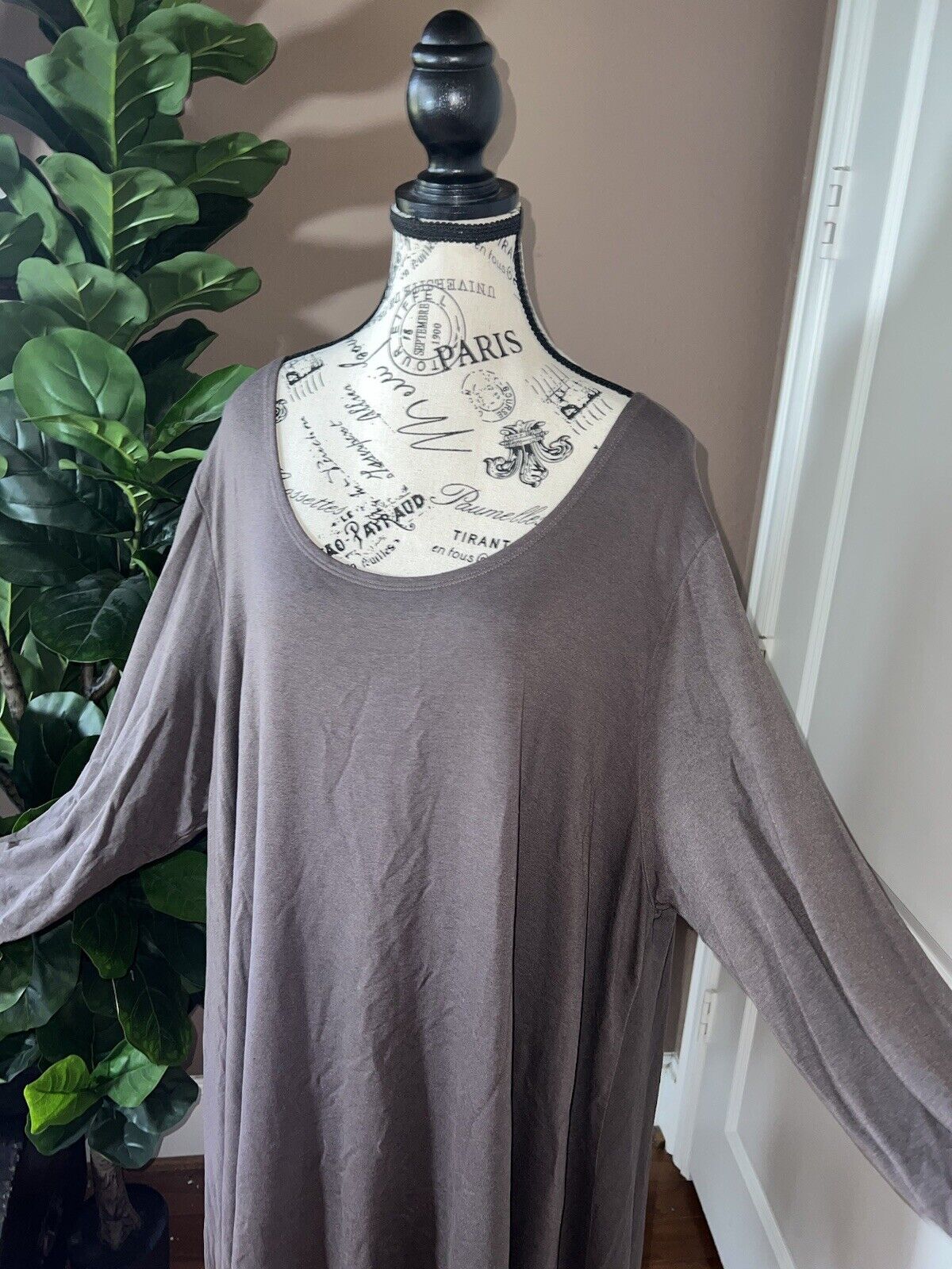 Bryn Walker Chocolate Brown Long Sleeve Tunic Top 2X 2XL XXL  MSRP $158