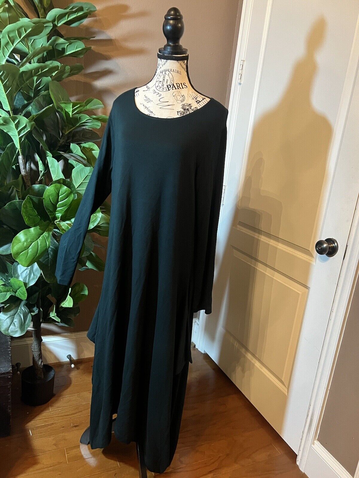 Bryn Walker Green Dolman Sleeve Maxi Dress Batwing L Large  MSRP $198