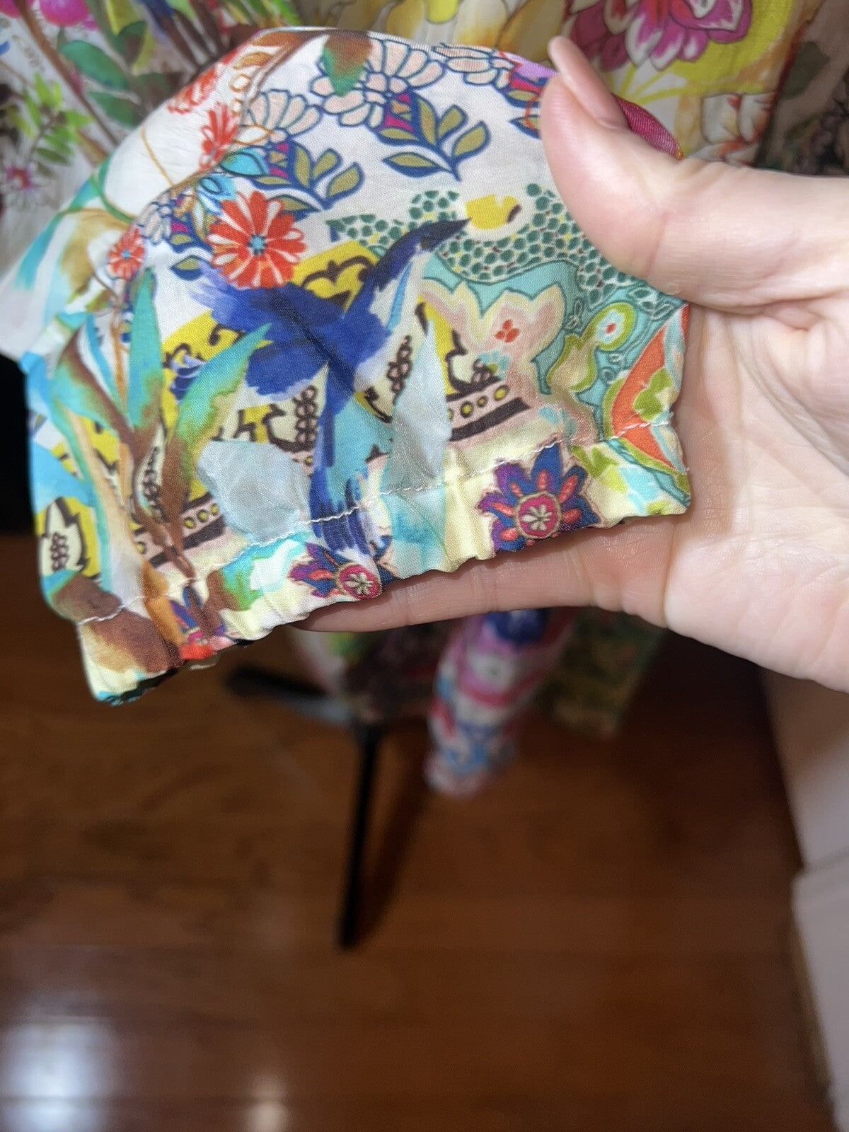 Johnny Was L Floral & Phoenix Long Tunic Top Mini Dress Lightweight Cool Boho Johnny Was