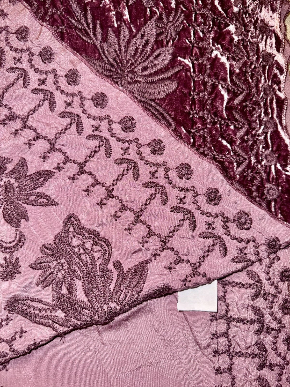 Johnny Was XL Velvet Purple Plum Poncho Top Tunic Embroidered Bohemian Johnny Was