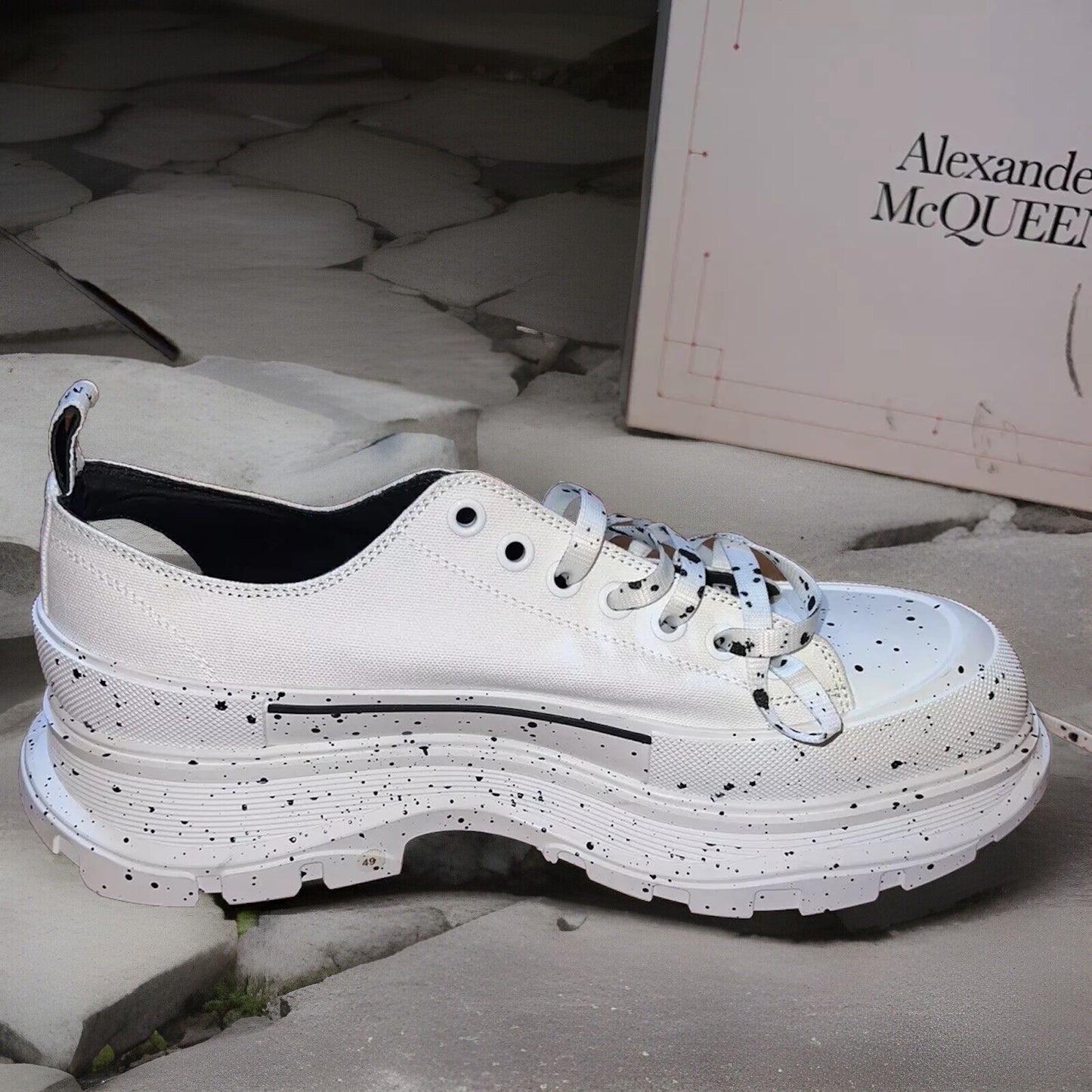 Alexander McQueen Tread Slick Speckled Sneakers  Retail $720 sz 49 US 16 3 Alexander McQueen