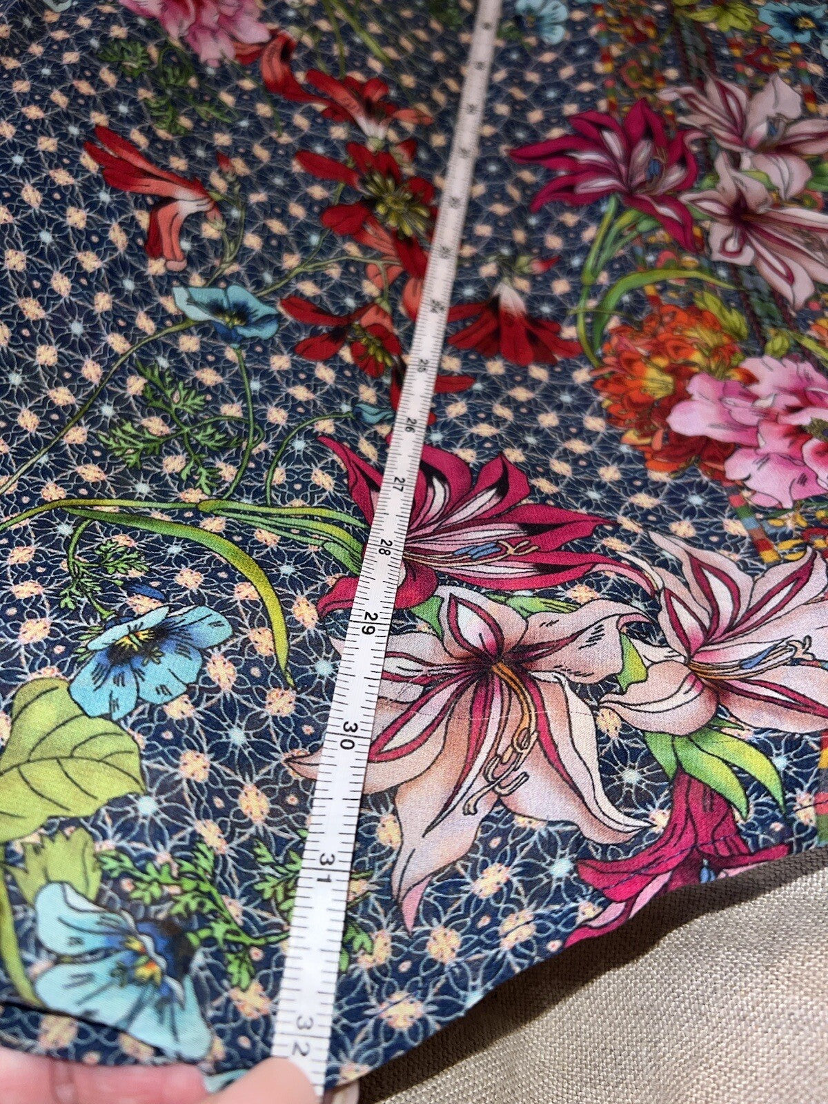 Johnny Was XL 1X 100% Silk Navy Floral Kimono Wrap Cover Up Top Blouse Cool BOHO Johnny Was