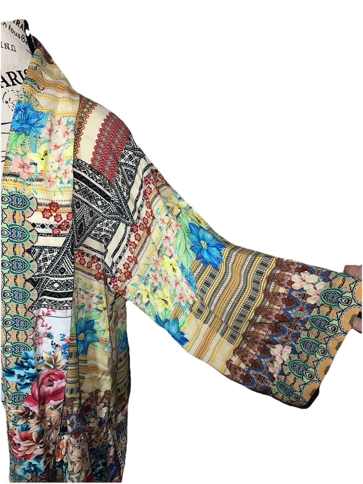 Johnny Was XL Patchwork Floral Kimono Cardigan Soft & Flowy Wrap Jacket Top Johnny Was