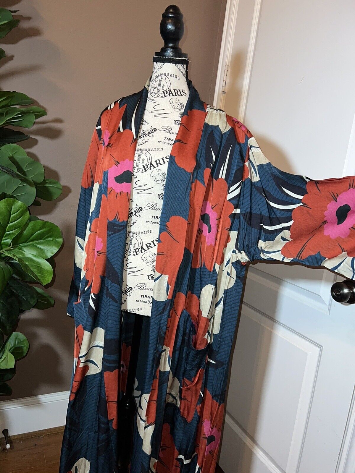 Johnny Was Sz XXL 2X 2XL Long Silky Duster Kimono    Full Length