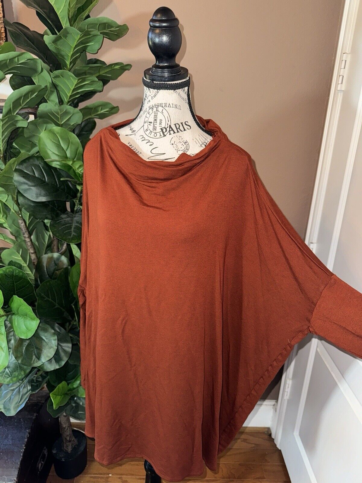 Bryn Walker Burnt Orange Rust Dolman Sleeve Tunic Top XL 1X MSRP $190