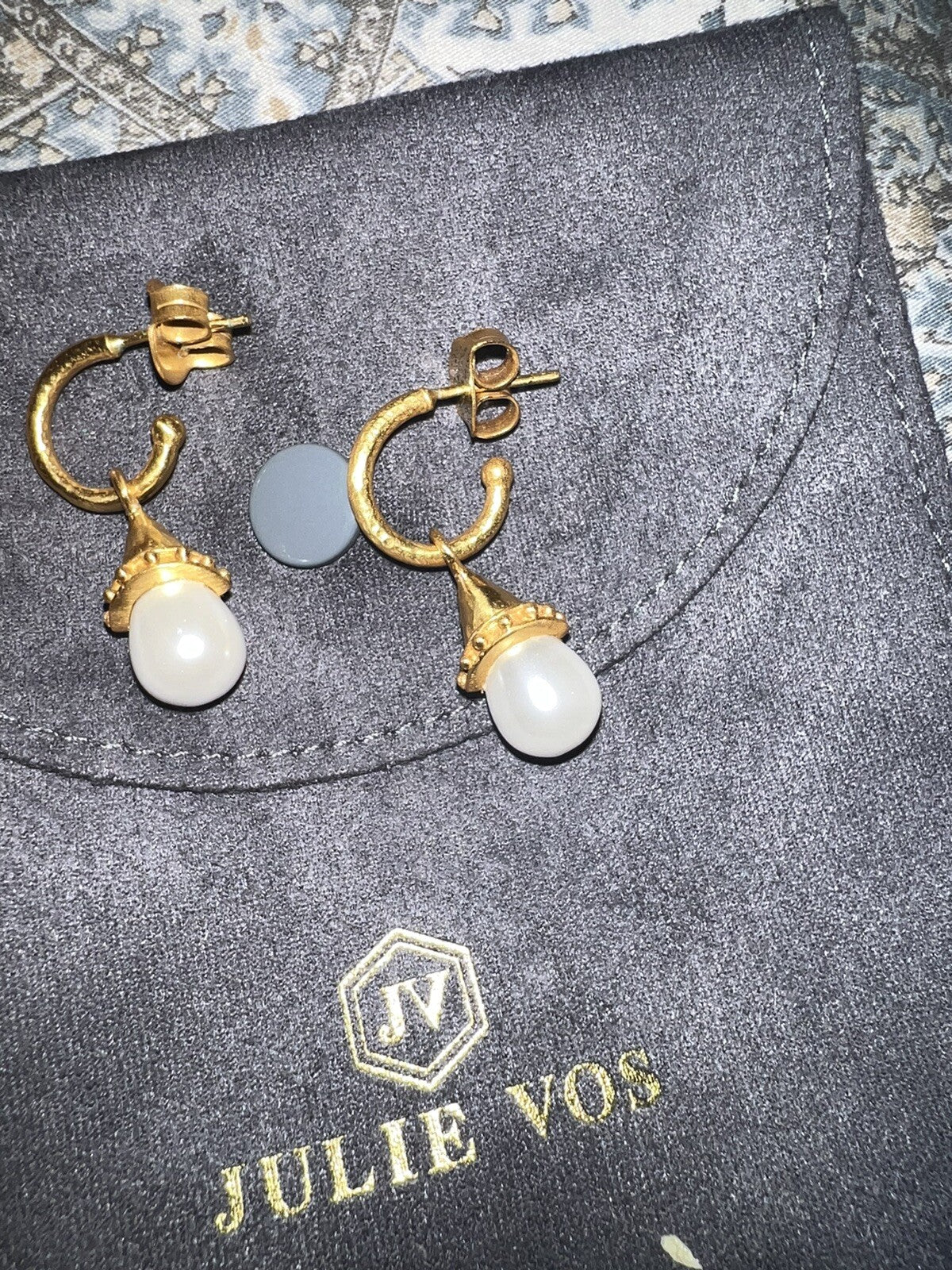 Julie Vos Pearl Teardrop Hoop Earrings Julie Vos