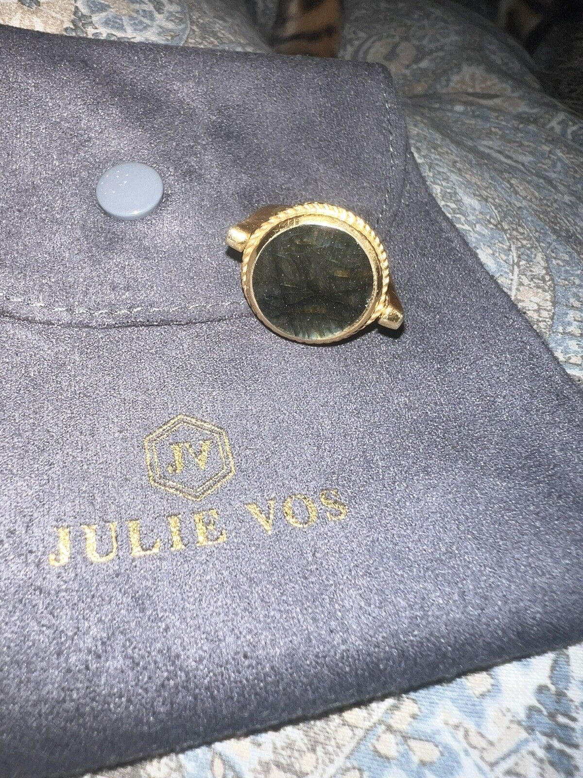 Julie Vos Coin Revolving Ring W/ Labradorite & Pegasus Two In One Sz 7 RARE