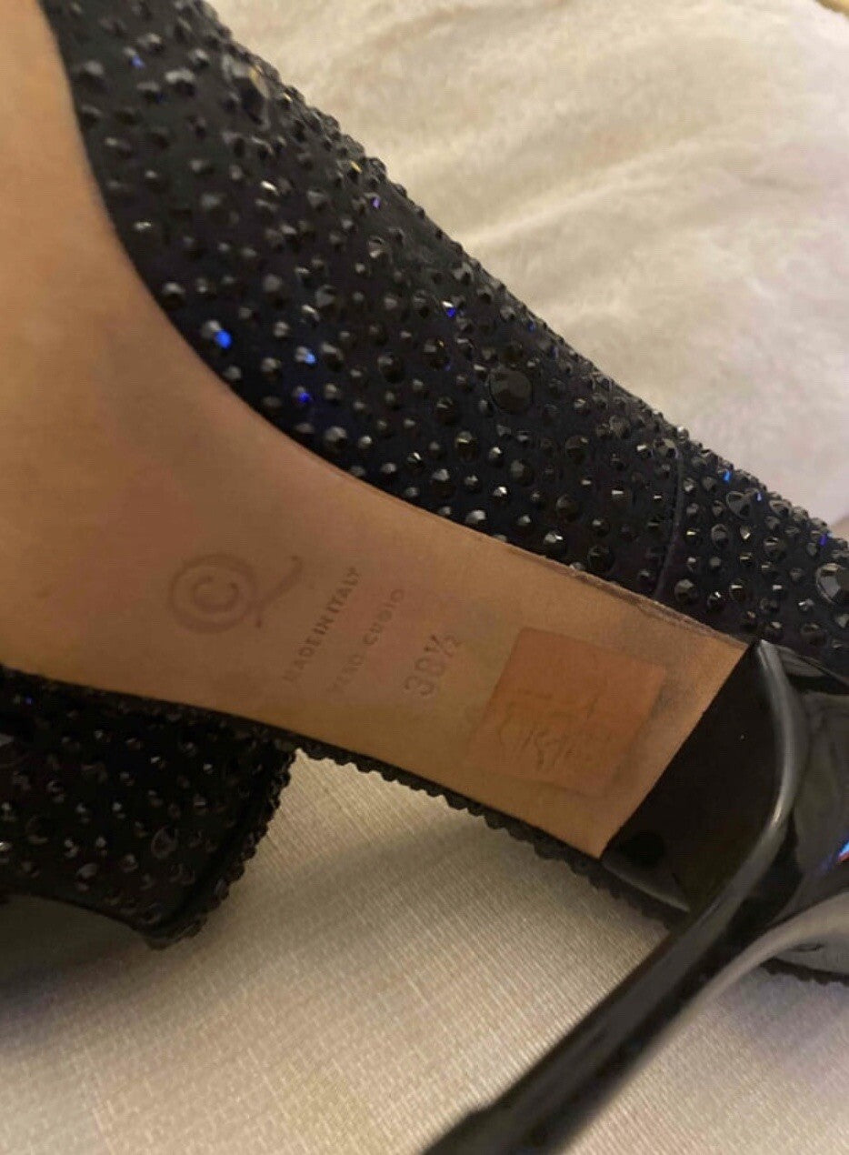 Alexander McQueen 38.5 Black Crystal Pumps High Heels Retail $1750 Alexander McQueen