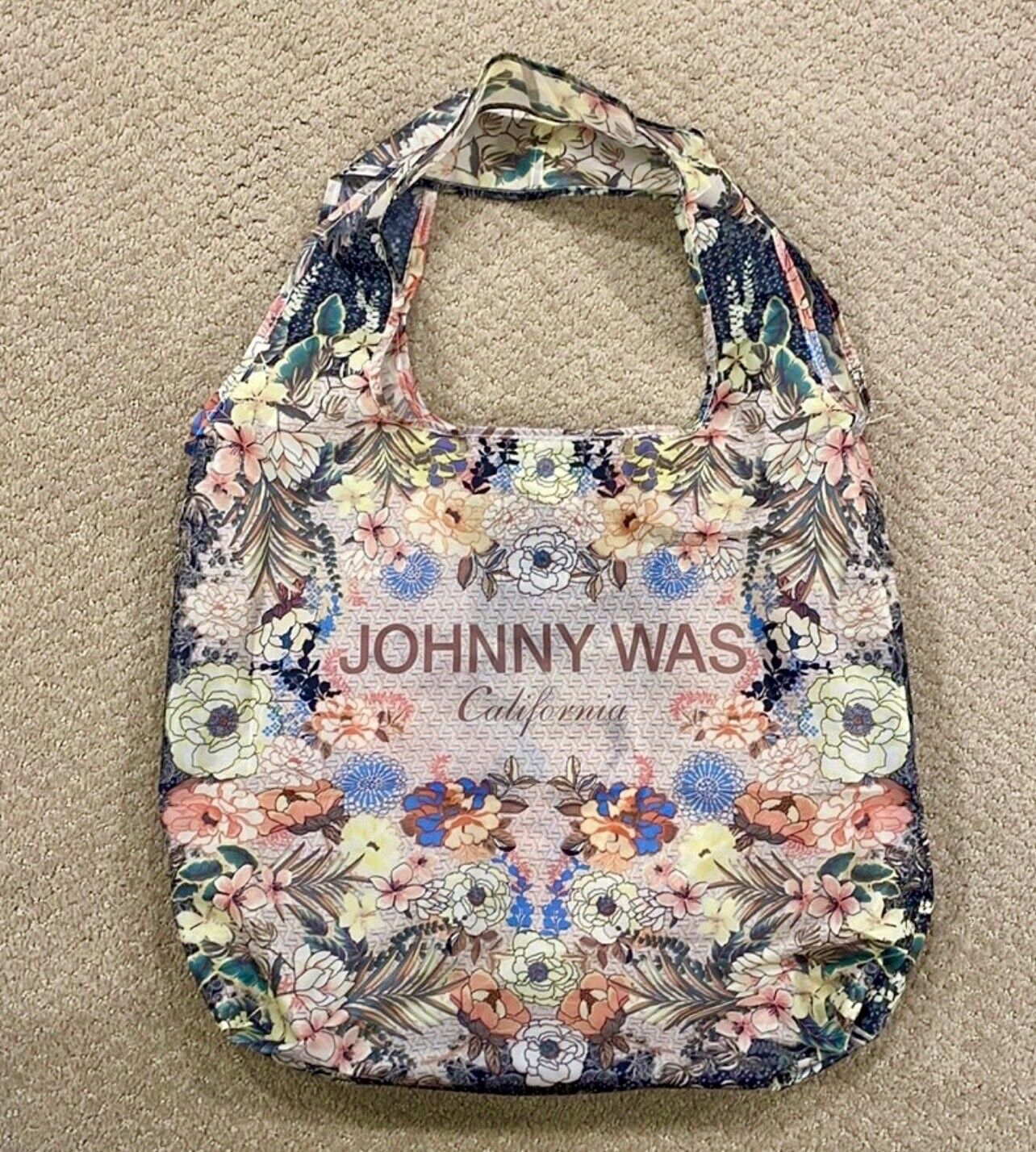 Johnny Was Shopping Tote Lightweight Foldable Reusable