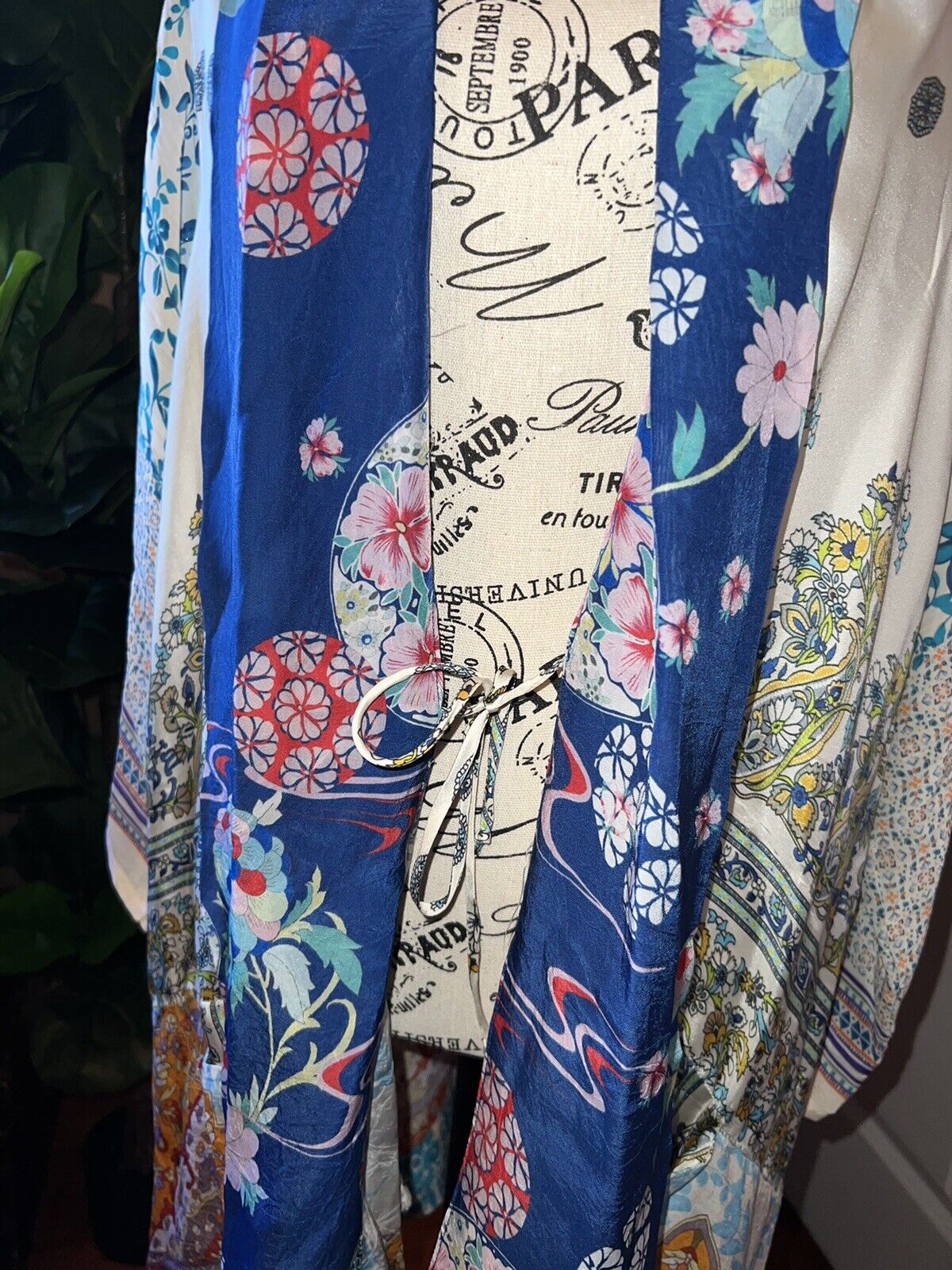 Johnny Was 100% Silk Kimono Sz L Large Gorgeous