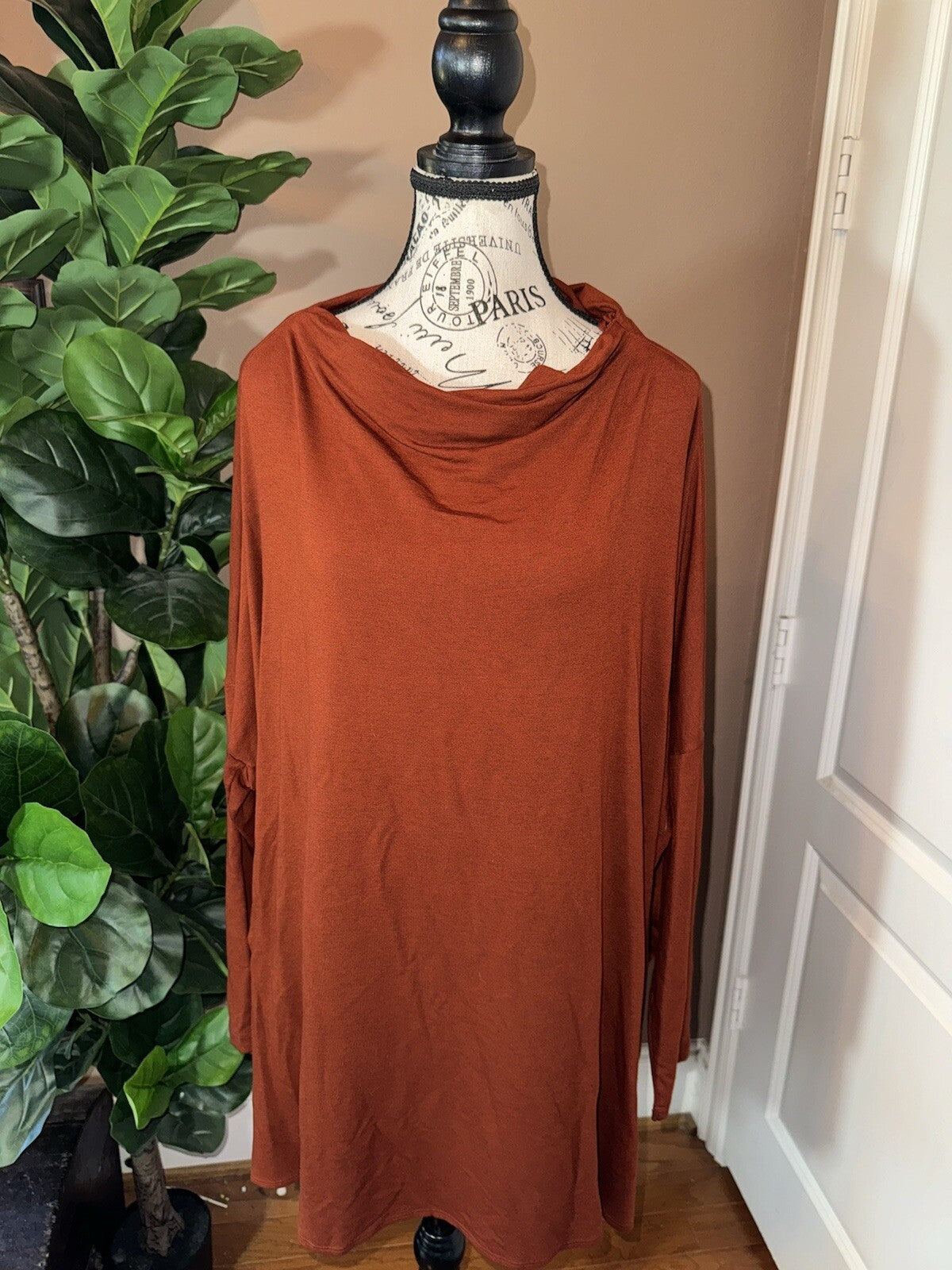Bryn Walker Burnt Orange Rust Dolman Sleeve Tunic Top XL 1X MSRP $190 Bryn Walker