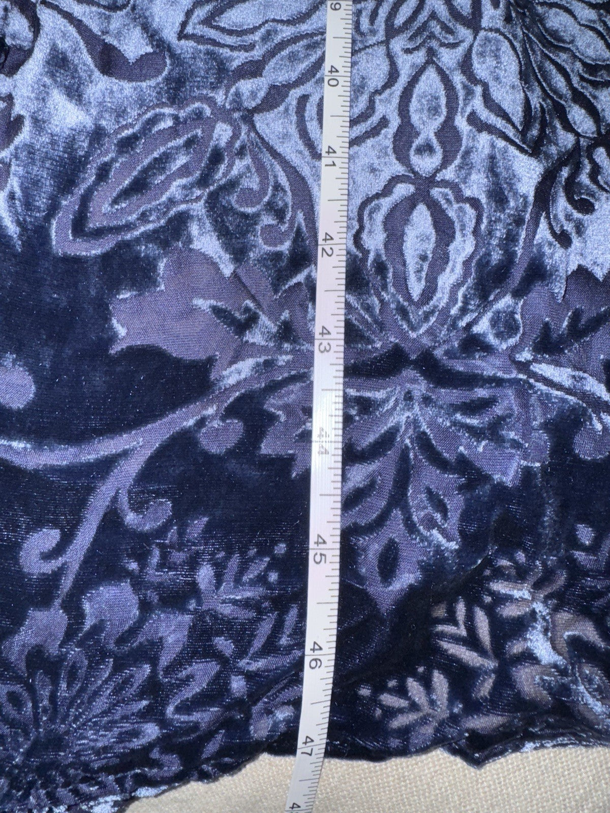 Johnny Was PXL Midnight Blue Velvet Burnout Shift MIDI Dress Lightweight Johnny Was