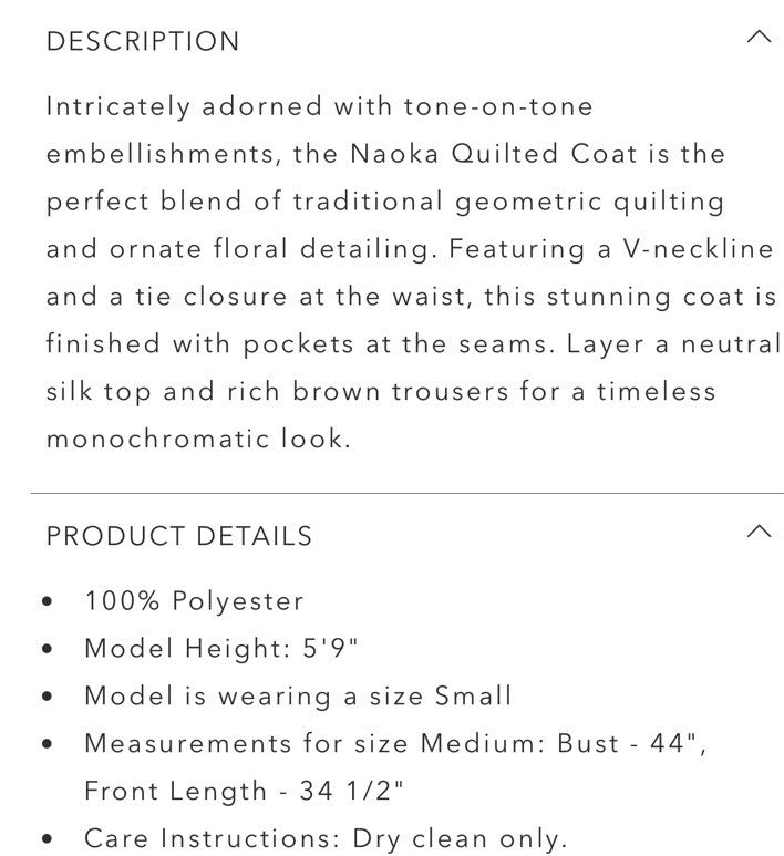 Johnny Was XL Ivory Quilted Jacket Dressy Field Coat Belted Button Up Classy Johnny Was