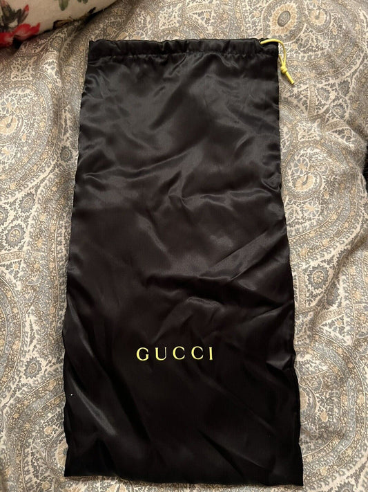 Gucci Shoe/Purse Satin Dust Bag, 8.5X17, Drawstring Closure, Black Makeup Bag