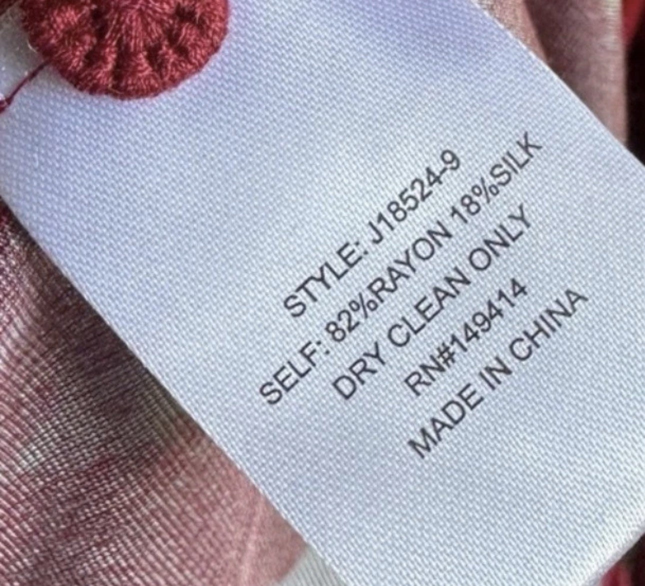 Johnny Was L Large Velvet Button Up Shirt Blouse Top Red Pink & Black Johnny Was