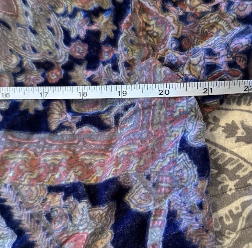 Johnny Was M Medium Burnout Velvet Kimono Duster Wrap Cardigan Jacket Purple Johnny Was