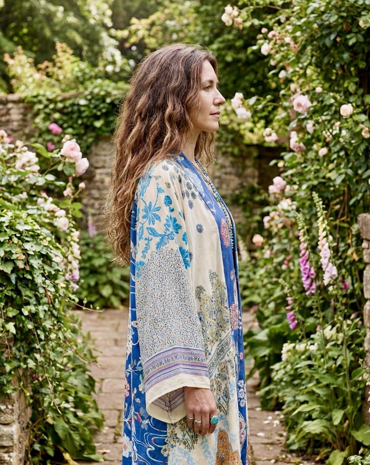 Johnny Was Pl Petite Large 100% Silk Kimono Wrap Jacket Cardigan FLAWS READ Johnny Was