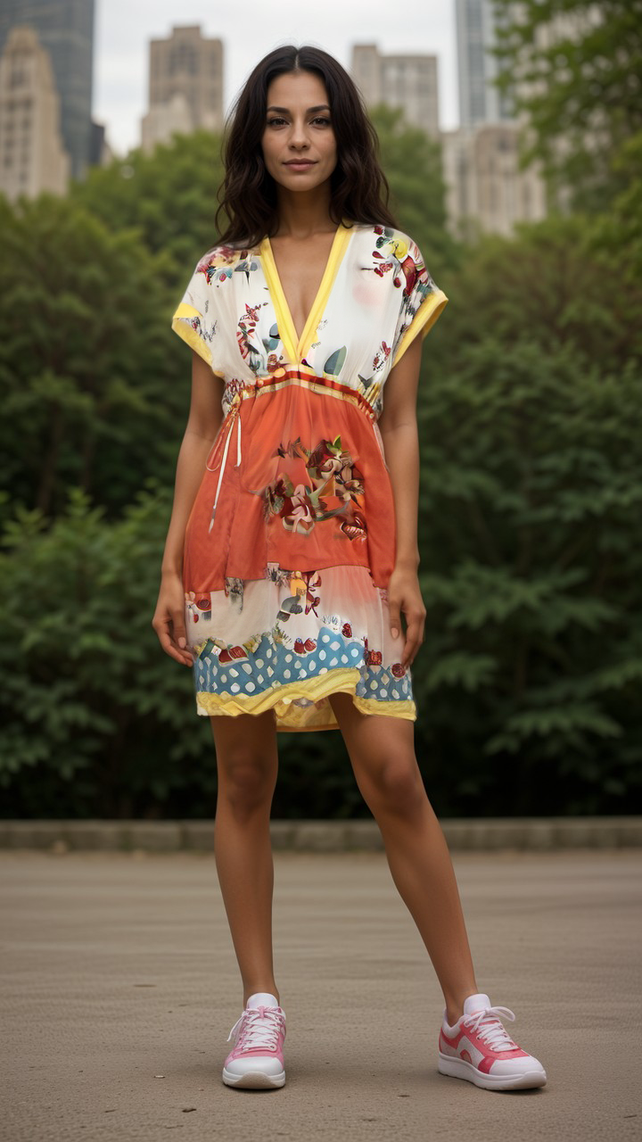 Johnny Was M 100% Silk Mini Dress Shift Tunic Top Lightweight Cool BOHO Summer Johnny Was