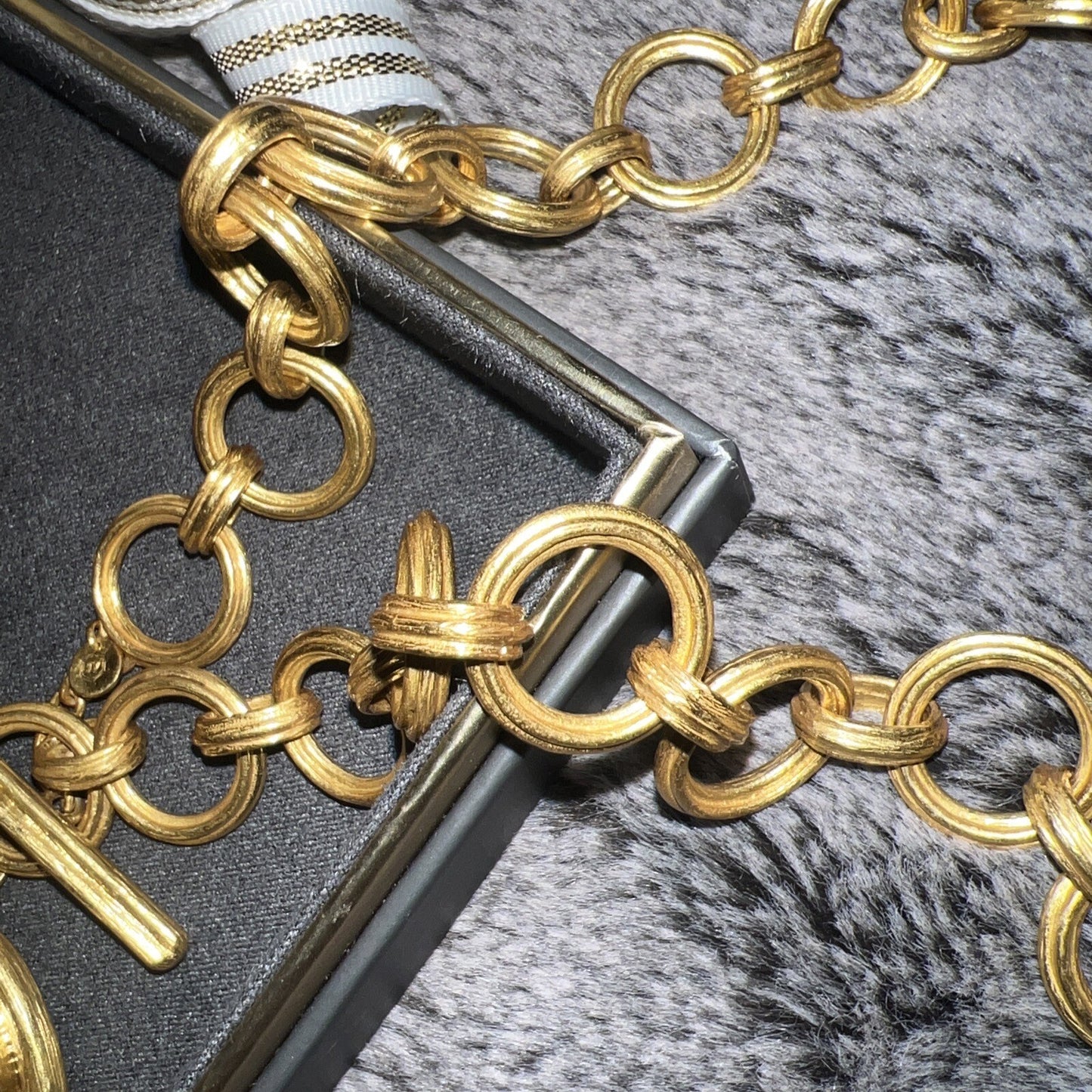 Julie Vos Iridescent Clear & 24k Gold Plate Toggle Statement Necklace Julie Vos