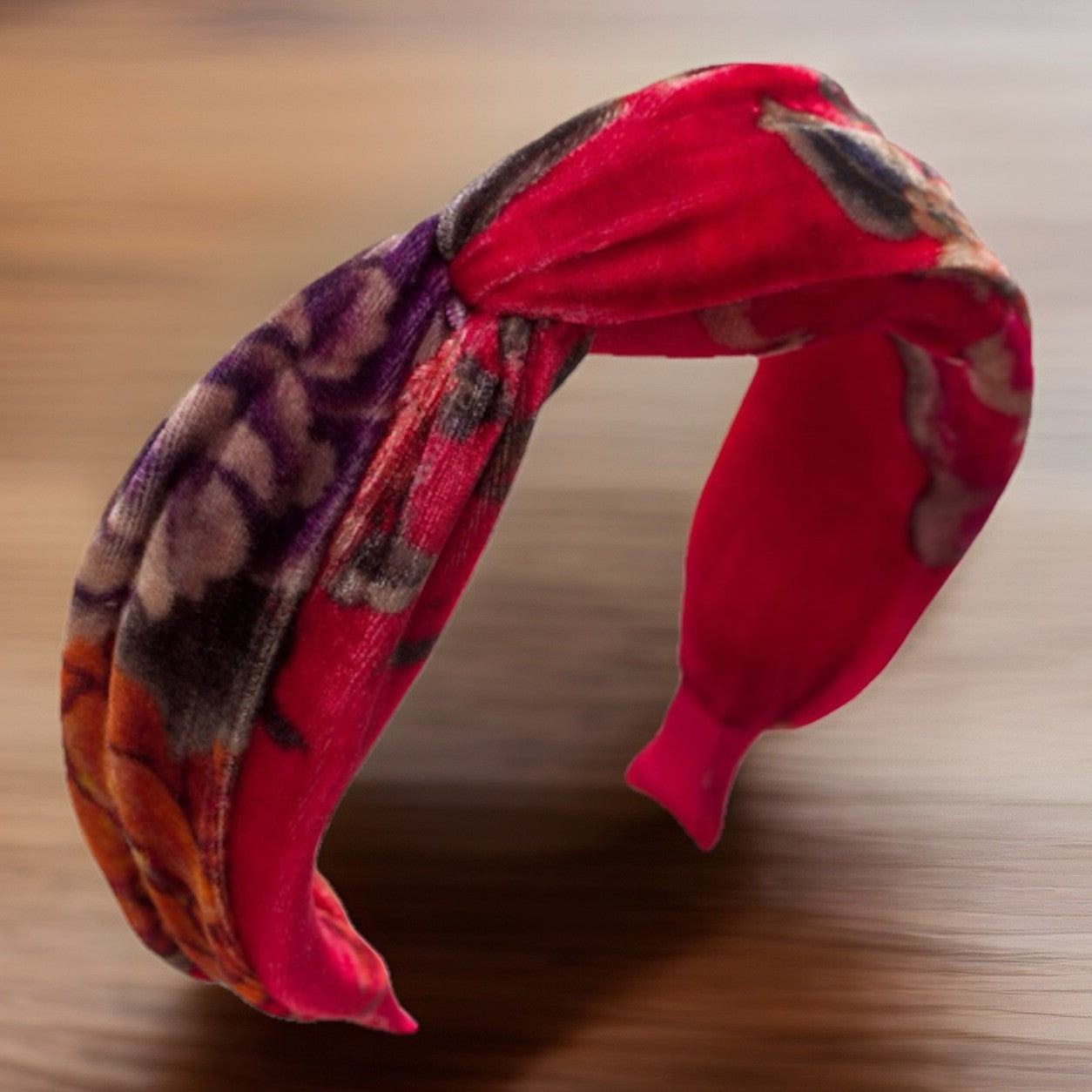 Johnny Was Red Ryuu Velvet Headband Bandana Wrap Hair Accessory Flower Johnny Was