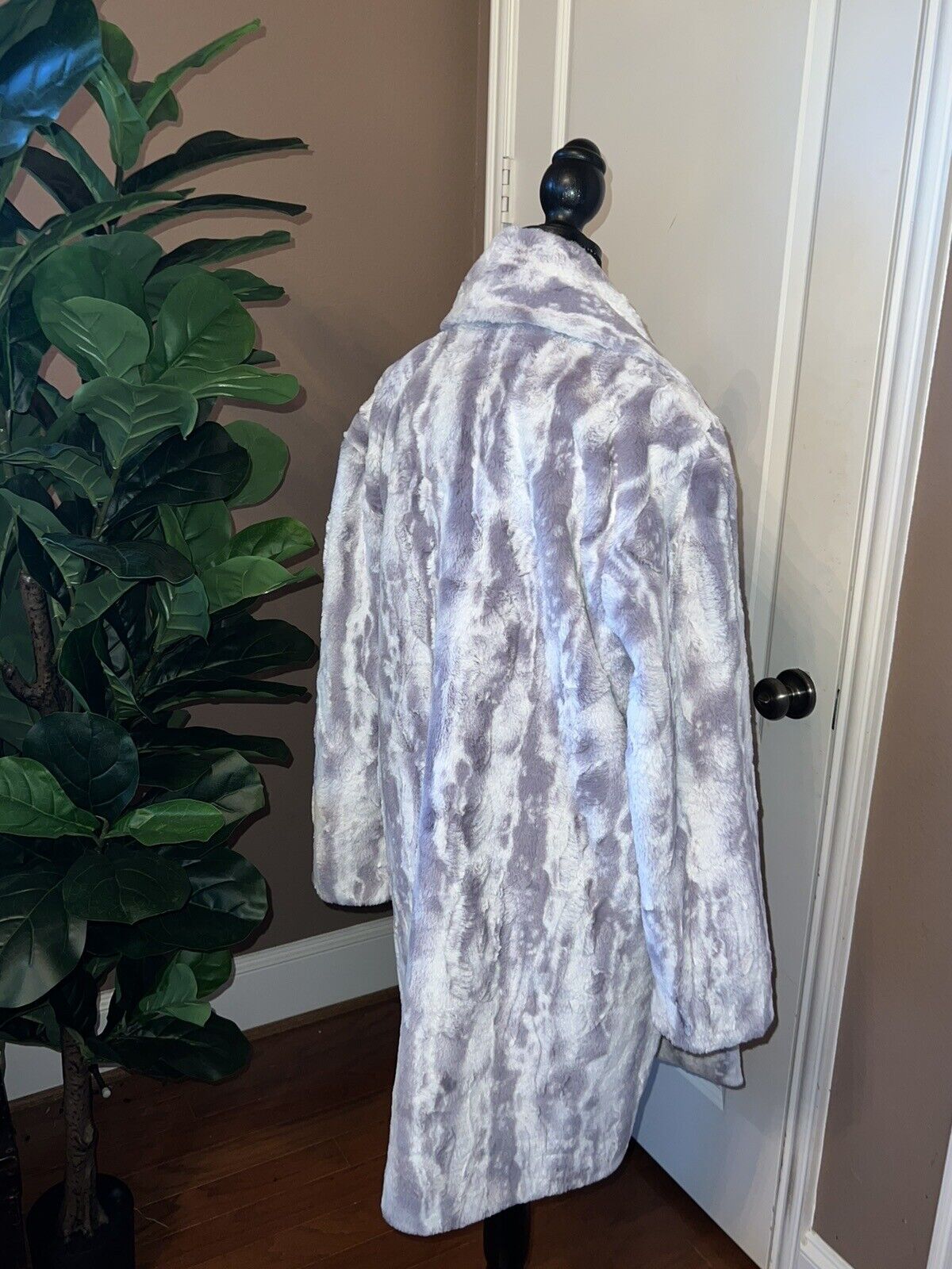 Johnny Was Cloud Faux Fur Coat Jacket Wrap XL 1X  100% Silk Lining