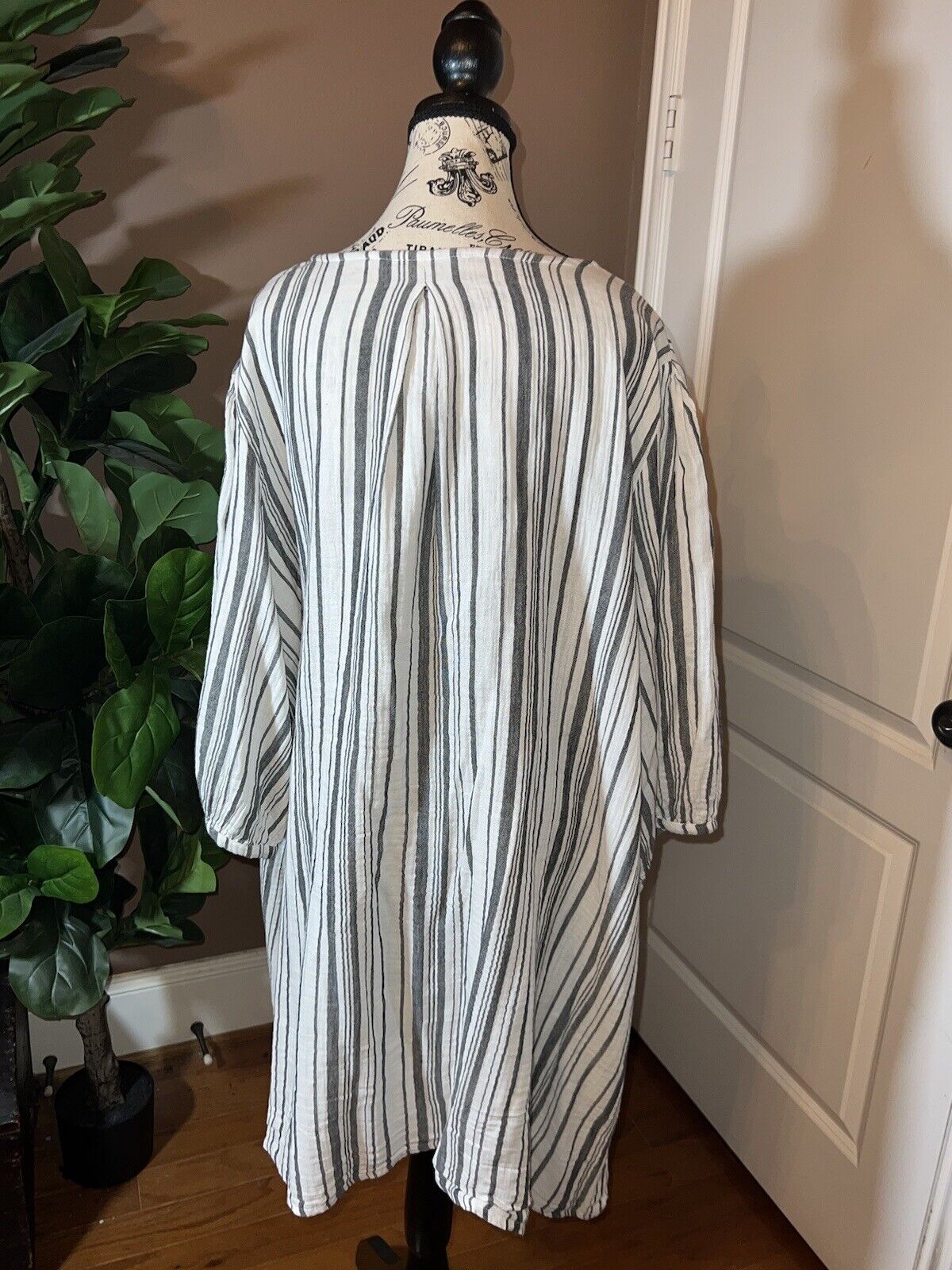 Bryn Walker Black & White Kimono Sleeve Tunic Top Mini Dress 2XL  $198