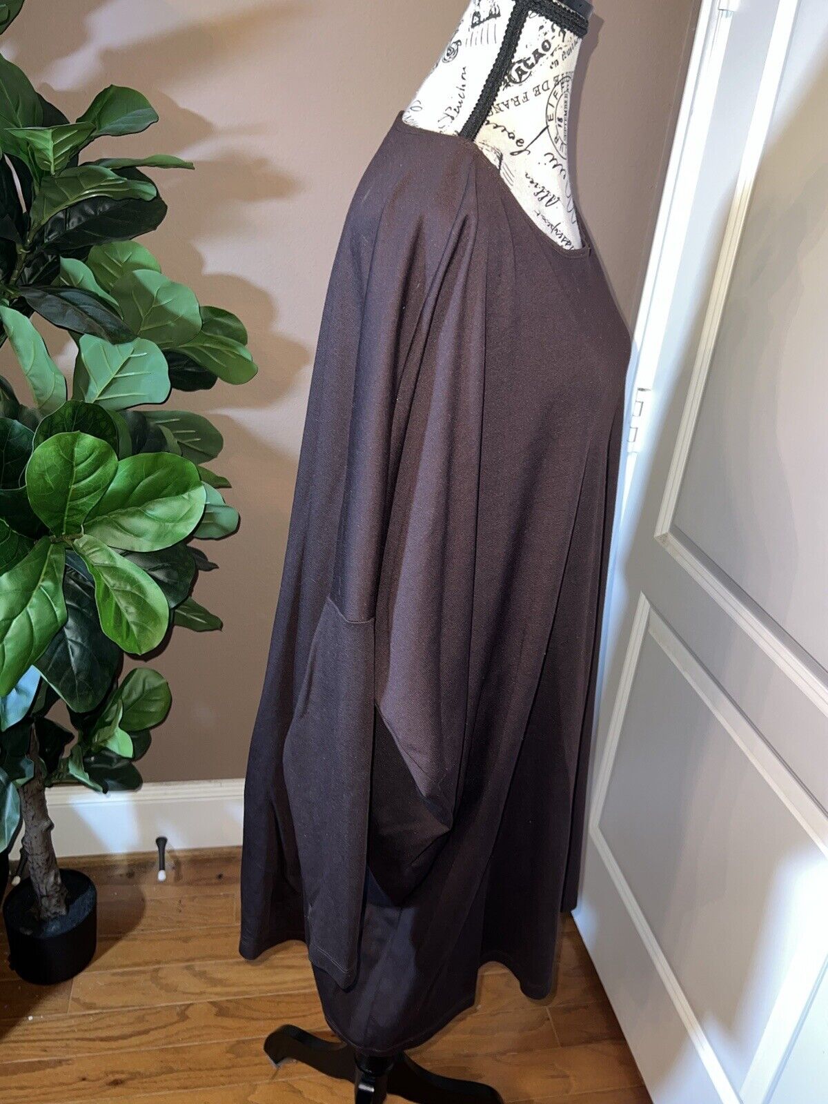 Bryn Walker Chocolate Brown Dolman Sleeve Tunic Top XL  MSRP $190