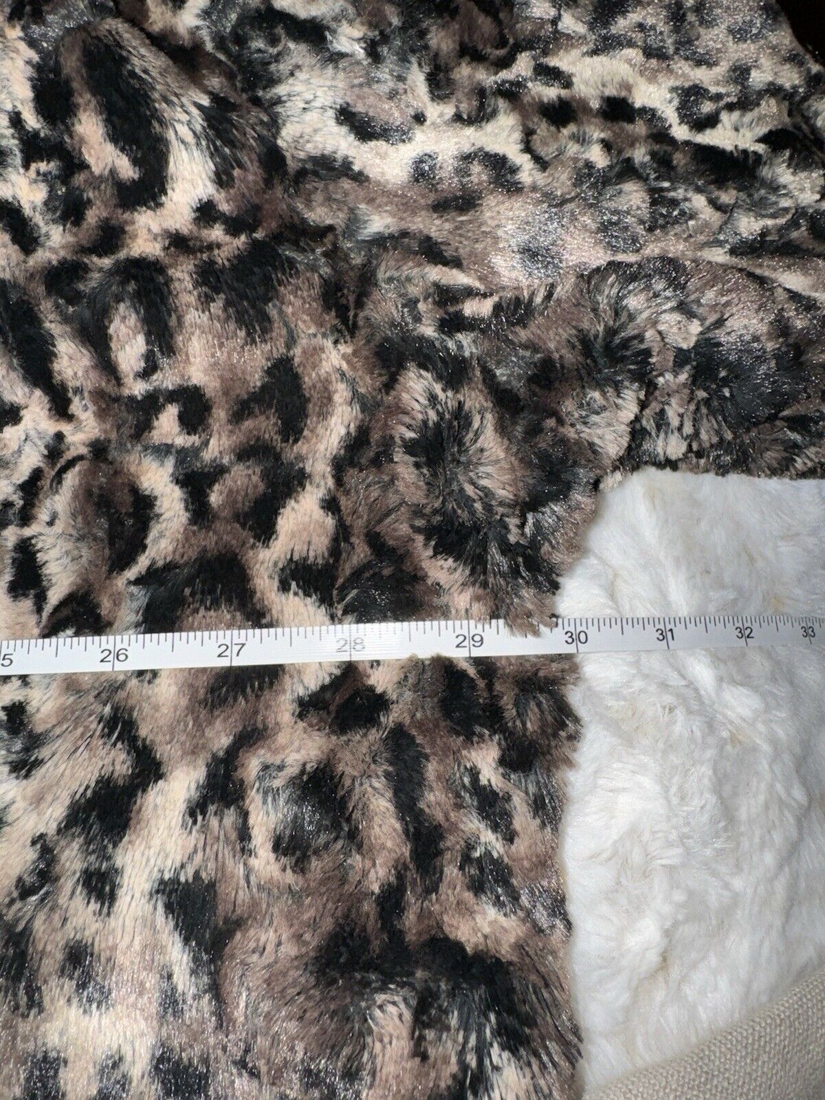 Johnny Was XL 1X Faux Fur & Silk Lined Leopard Animal Print Coat Jacket Wrap