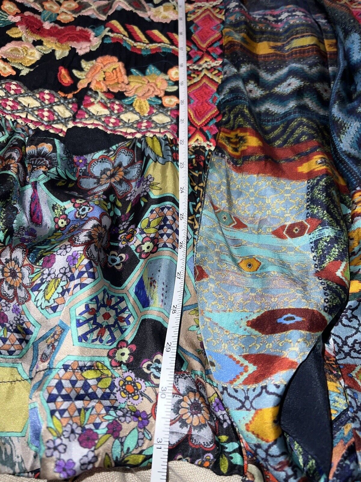 Johnny Was 100% Silk Kimono Sz XXL 2X 2XL Floral Jewel Tones W/Pockets STUNNING